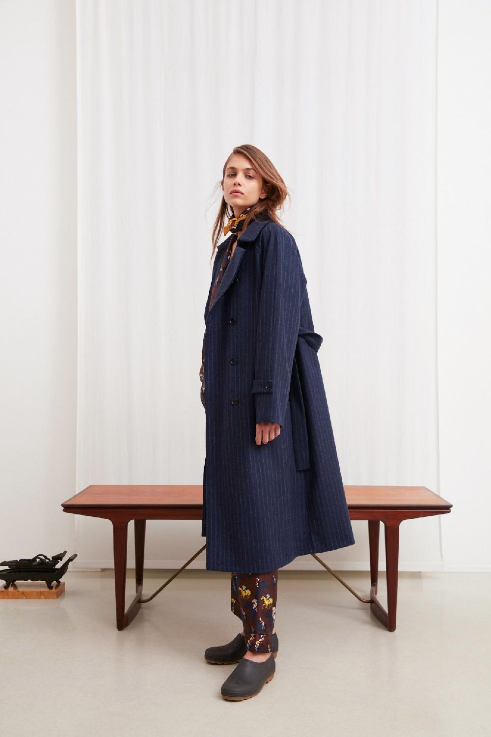 Laura Urbinati TRENCH COAT WOOL FLANNEL