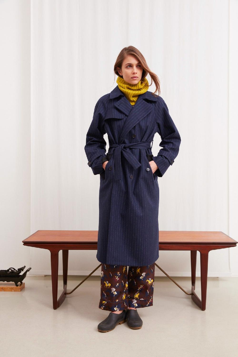Laura Urbinati TRENCH COAT WOOL FLANNEL