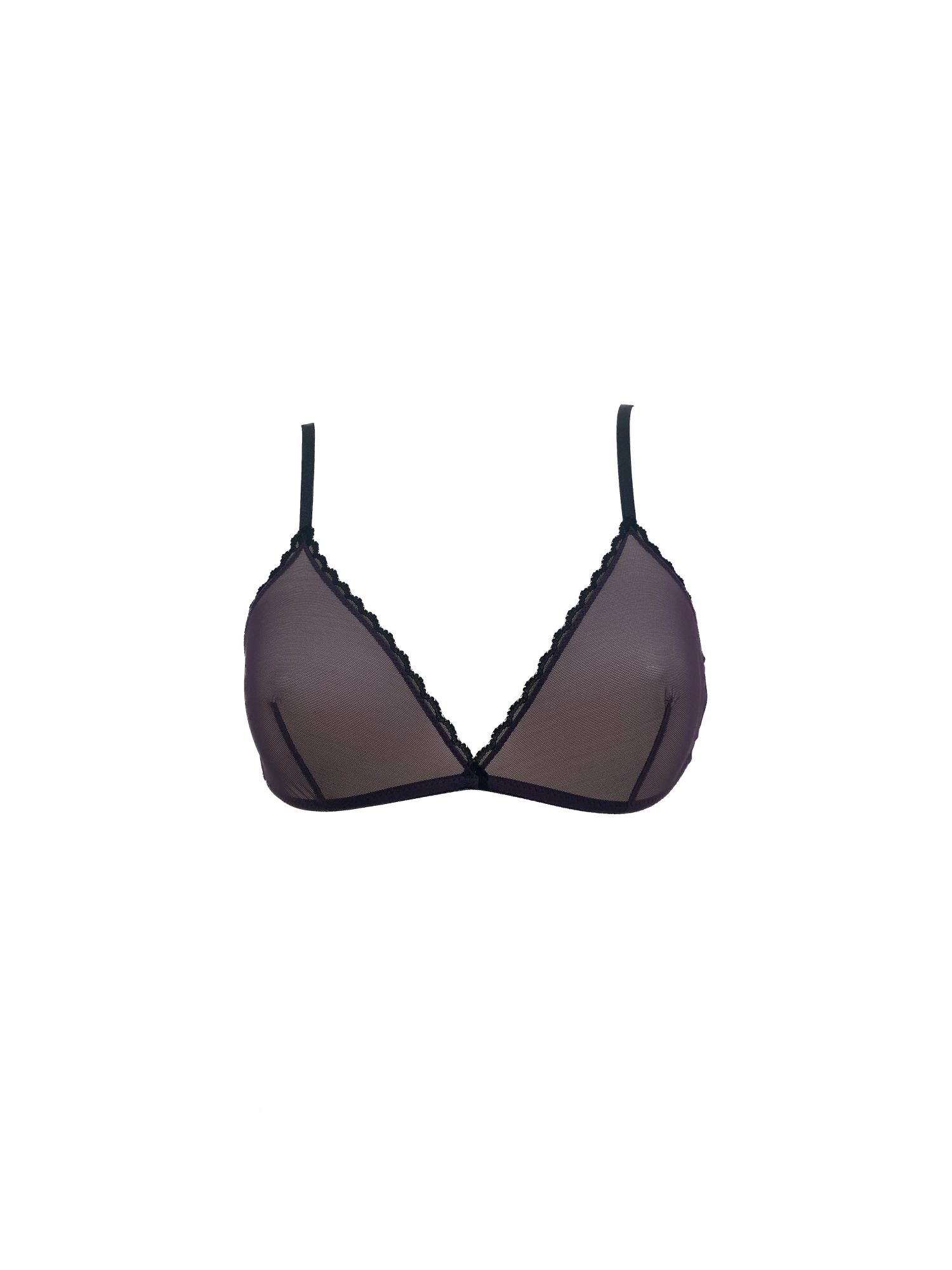 laura urbinati TRIANGLE BRA PURPLE STRETCH TOULLE