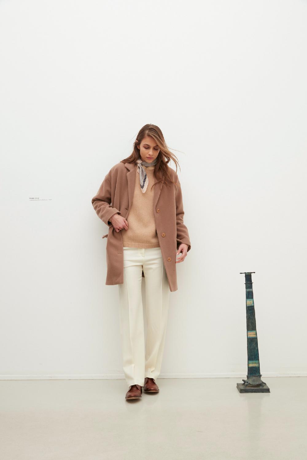 laura urbinati TROUSERS STRETCH WOOL FLANNEL