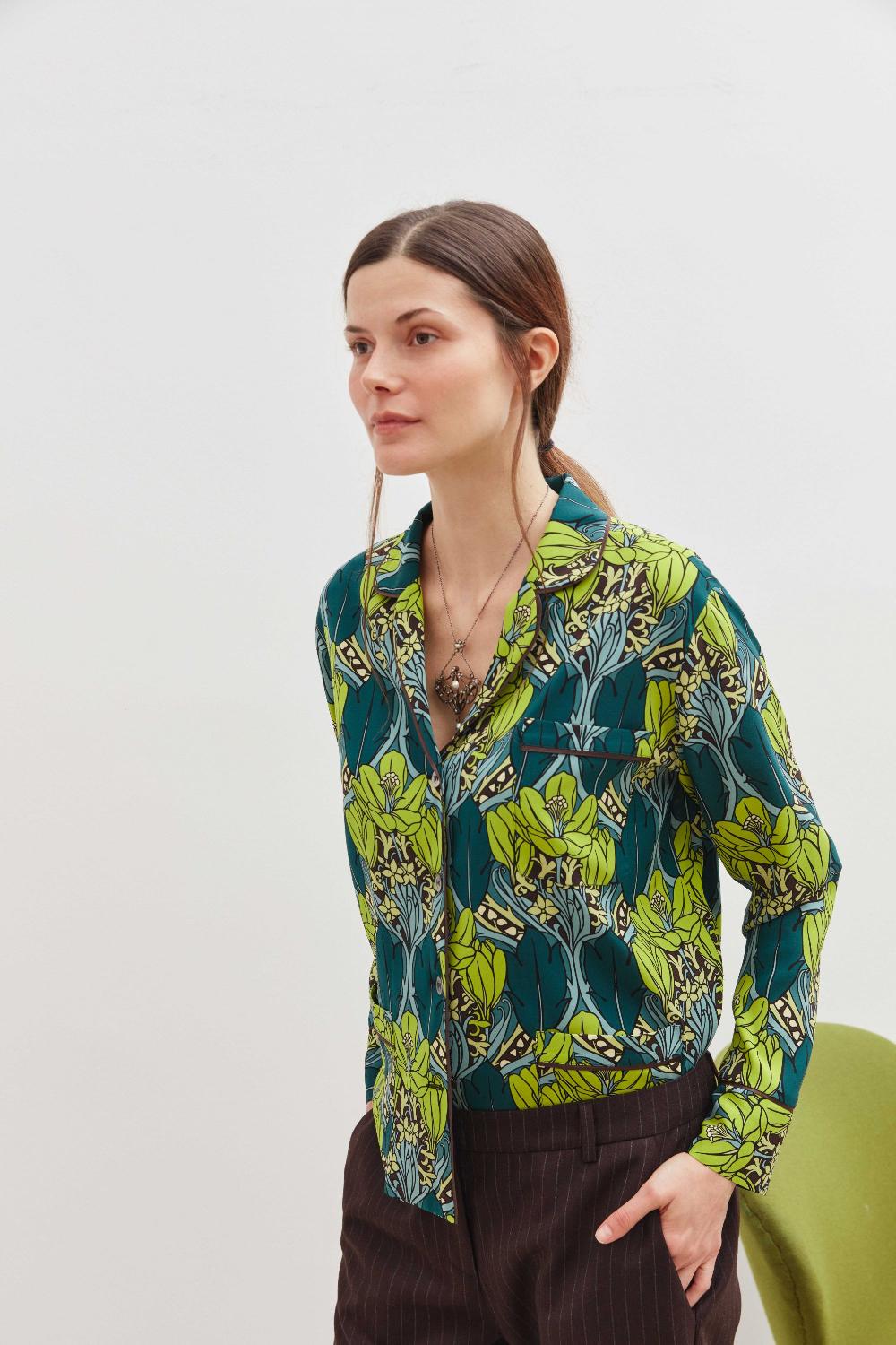 Laura Urbinati TRUMPET LONG PANTS WOOL PIN STRIPES