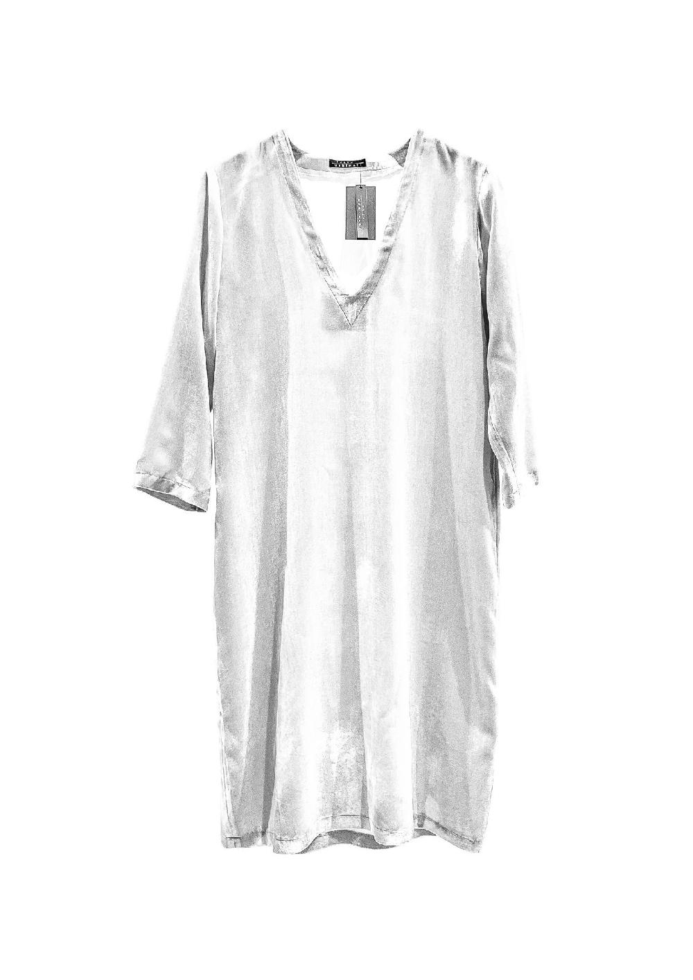 laura urbinati V NECK DRESS SILK VELVET