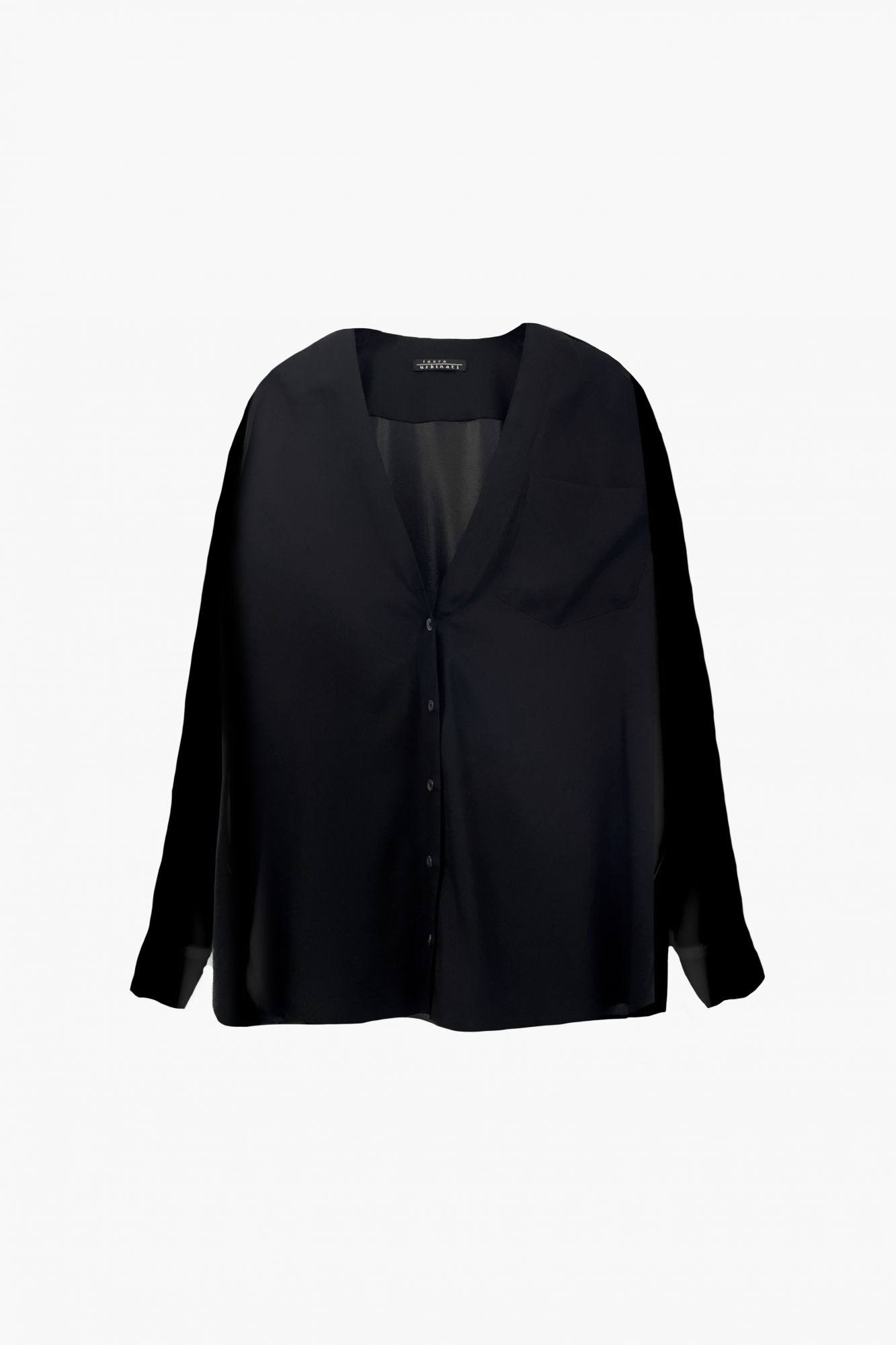 Laura Urbinati V-NECK SHIRT STRETCH SILK SATIN