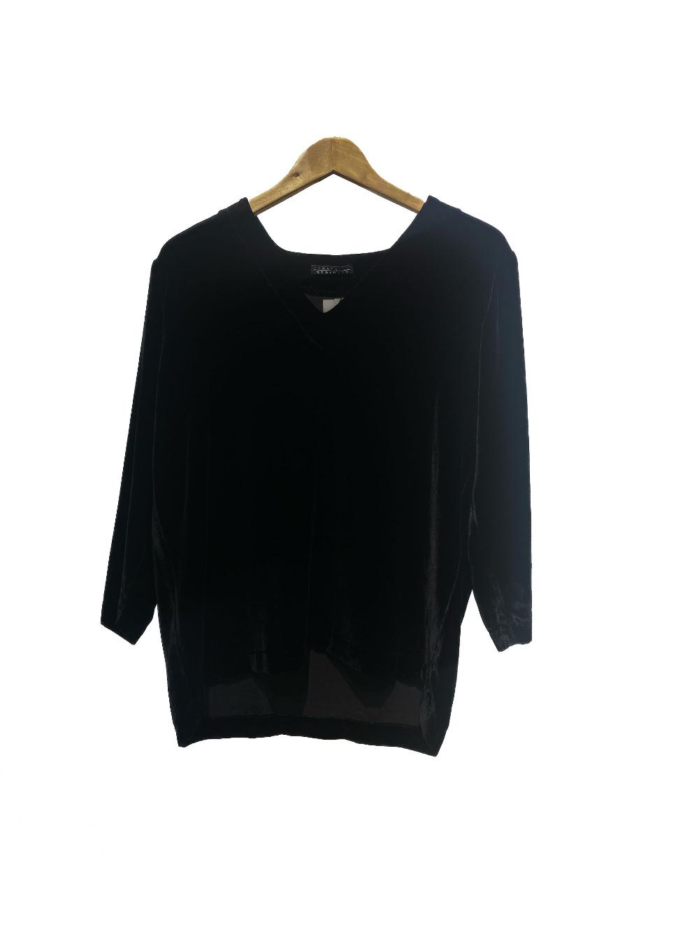 laura urbinati V NECK TOP 3/4 SL SILK VELVET