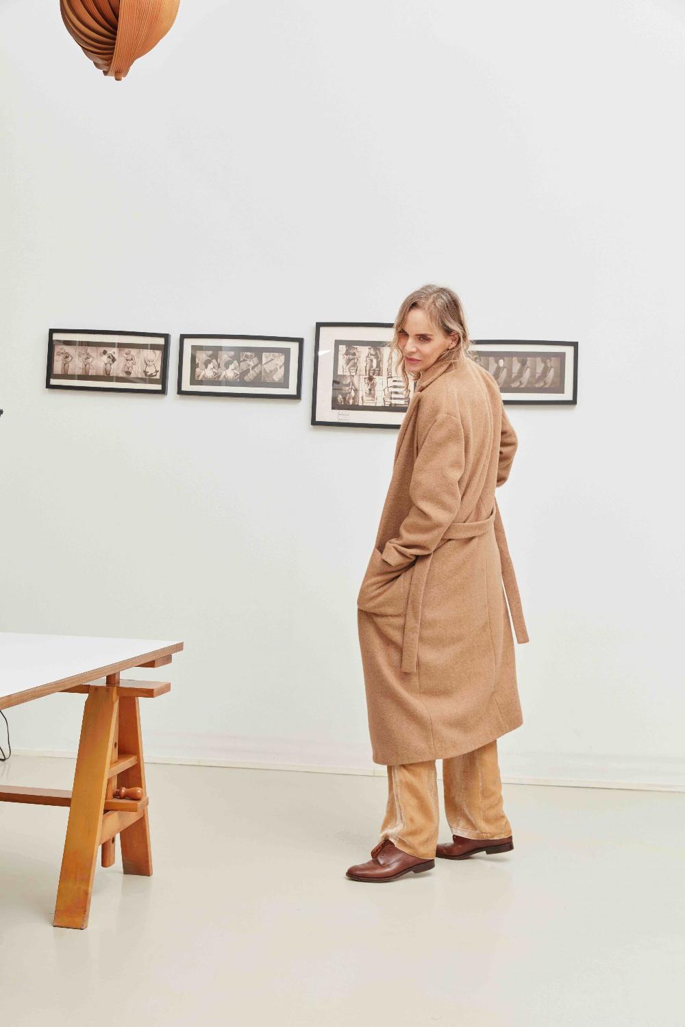 Laura Urbinati WIDE ELASTIC PANTS SILK VELVET