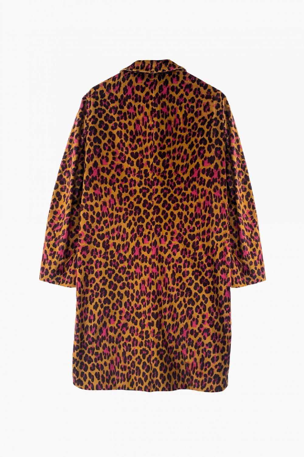 Laura Urbinati LODEN COAT ANIMALIER PRINT COTTON VELOUR
