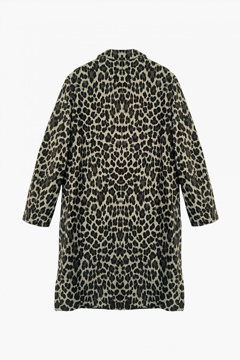 Laura Urbinati LODEN COAT ANIMALIER PRINT COTTON VELOUR
