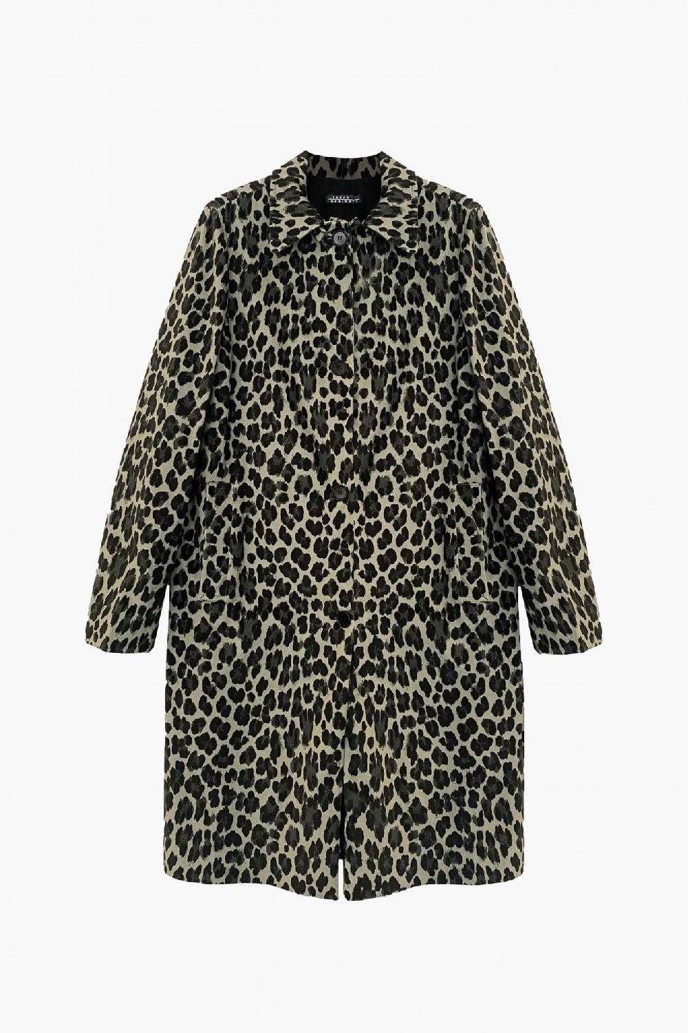 laura urbinati LODEN COAT ANIMALIER PRINT COTTON VELOUR