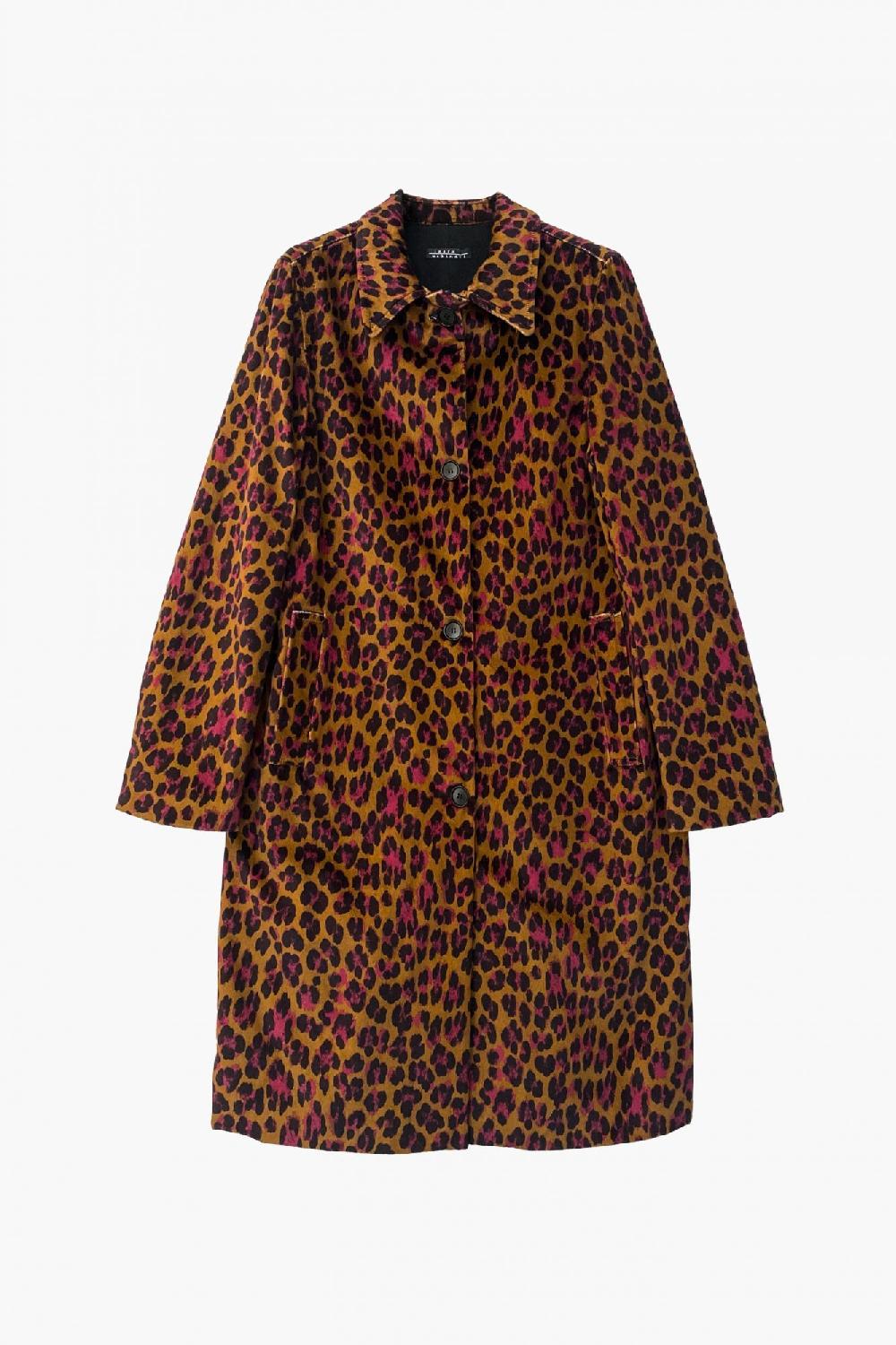 laura urbinati LODEN COAT ANIMALIER PRINT COTTON VELOUR