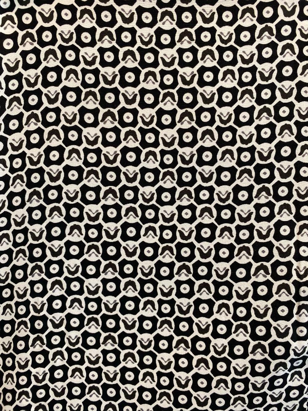 Laura Urbinati LONG-CUFF OVERSIZE SHIRT STRETCH SILK SATIN GEOMETRICO PRINT