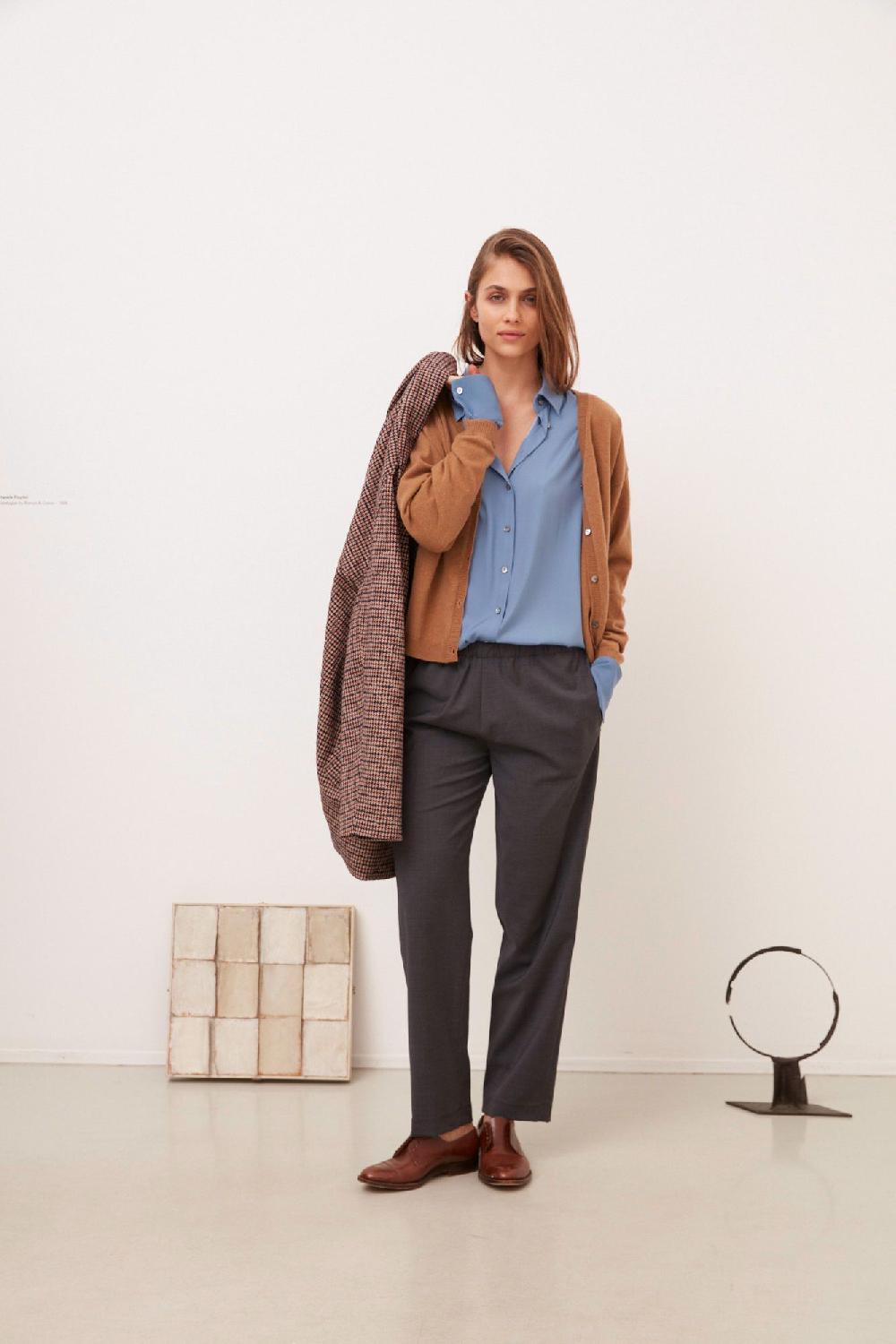 laura urbinati LONG-CUFF OVERSIZE SHIRT STRETCH SILK SATIN