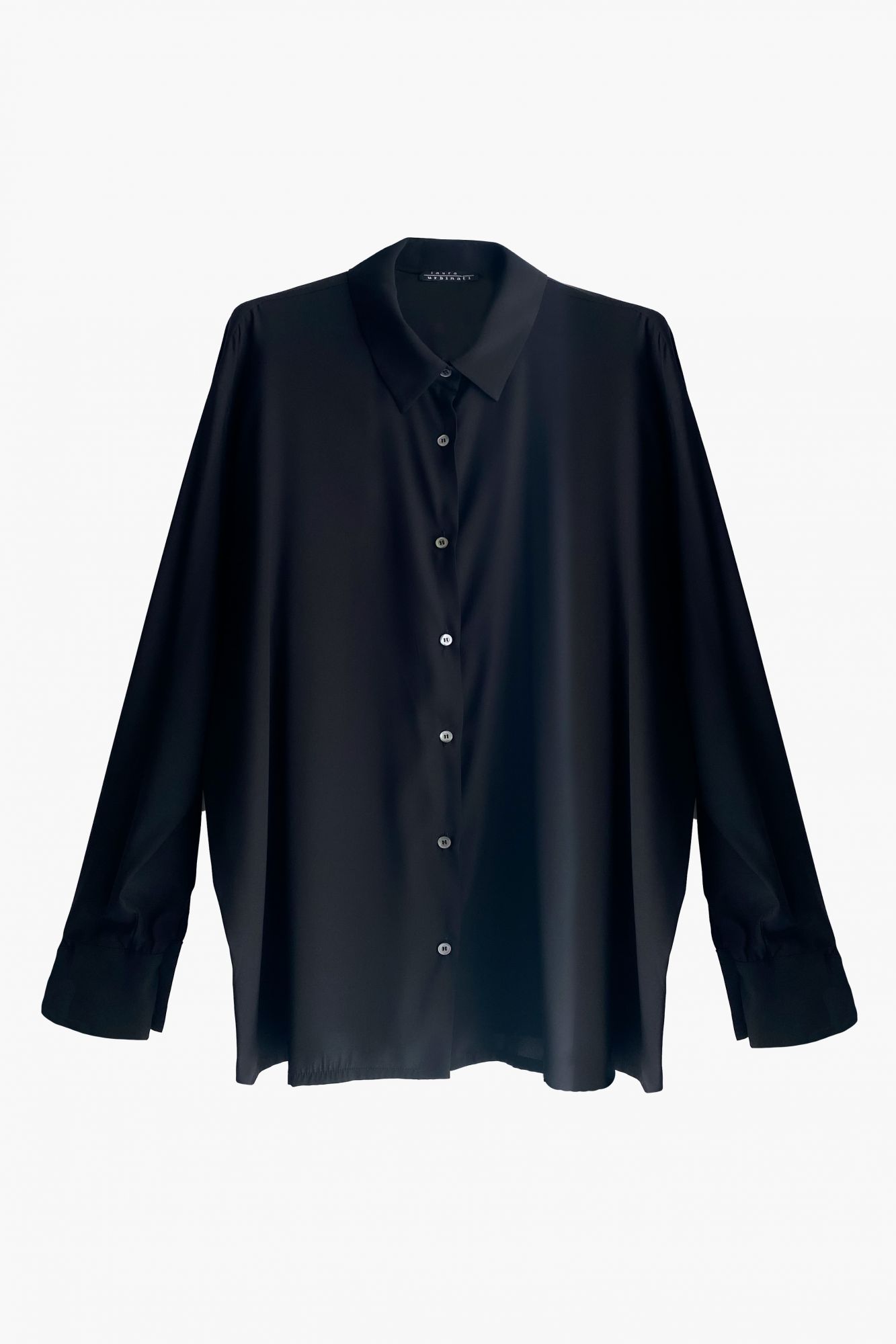laura urbinati LONG-CUFF OVERSIZE SHIRT STRETCH SILK SATIN