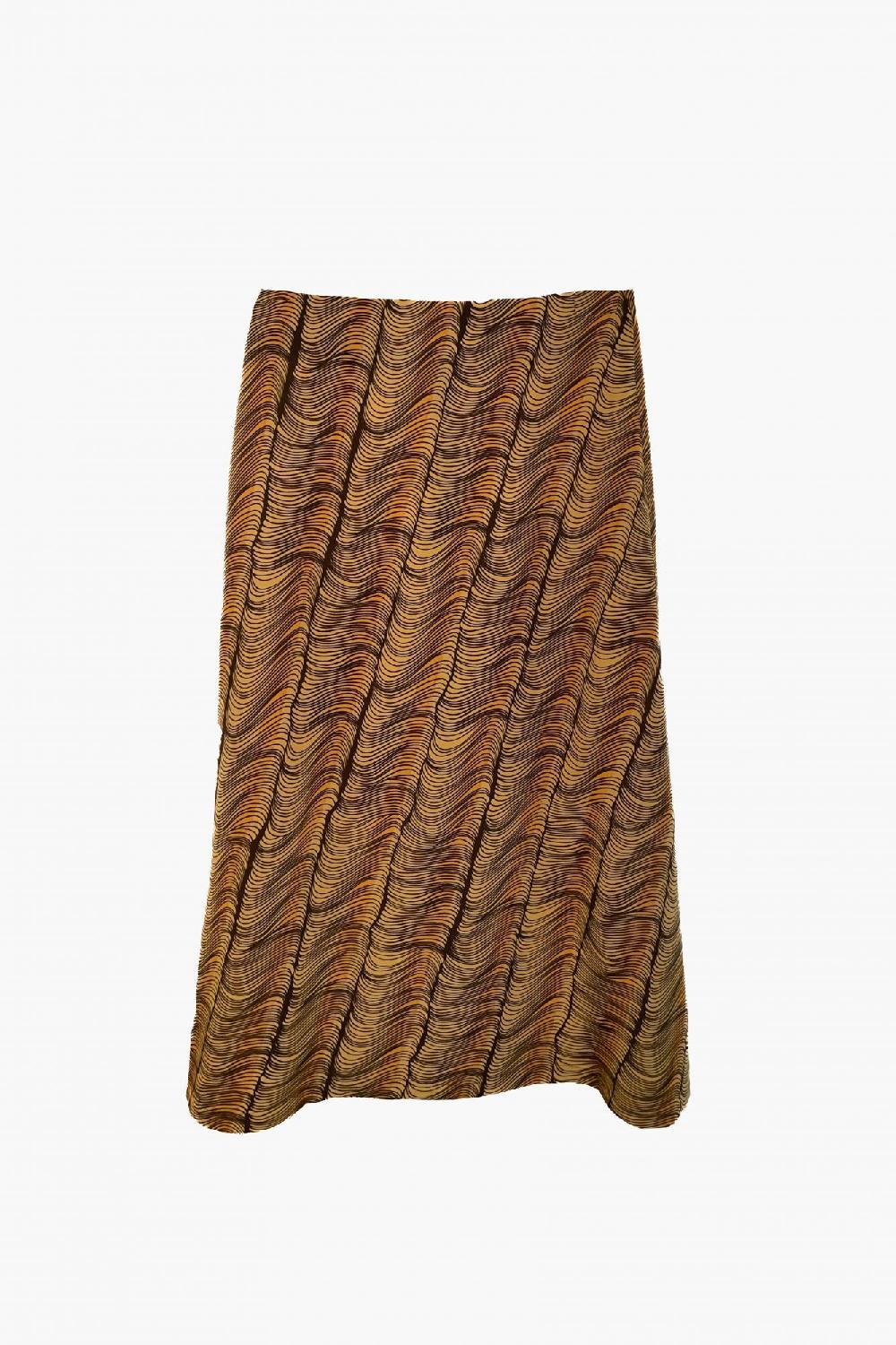 laura urbinati LONGUETTE SKIRT STRETCH GEORGETTE ONDE PRINT