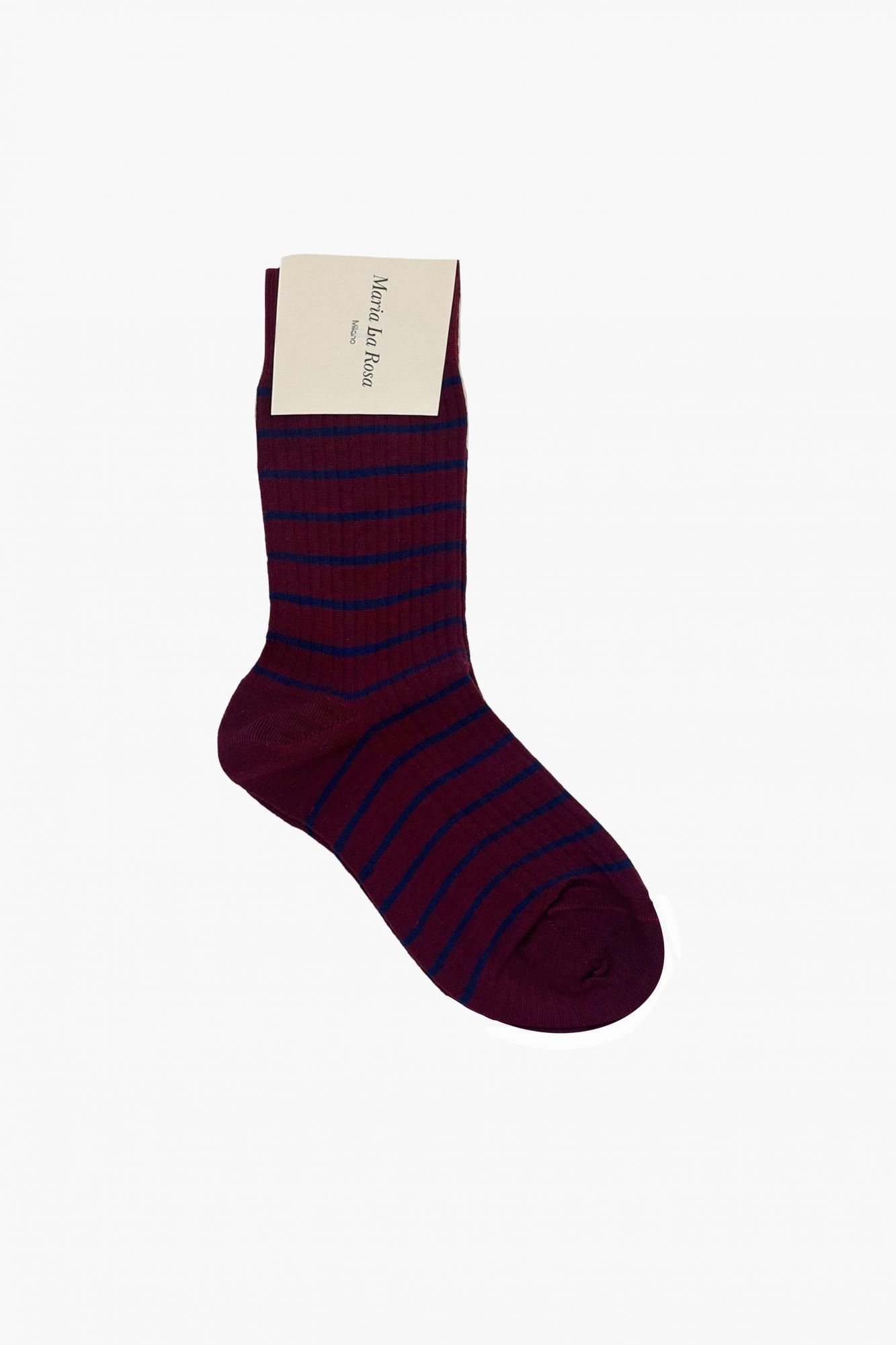 laura urbinati MARIA LA ROSA NOVELTY INSTITUTIONAL SOCKS BURGUNDY STRIPES
