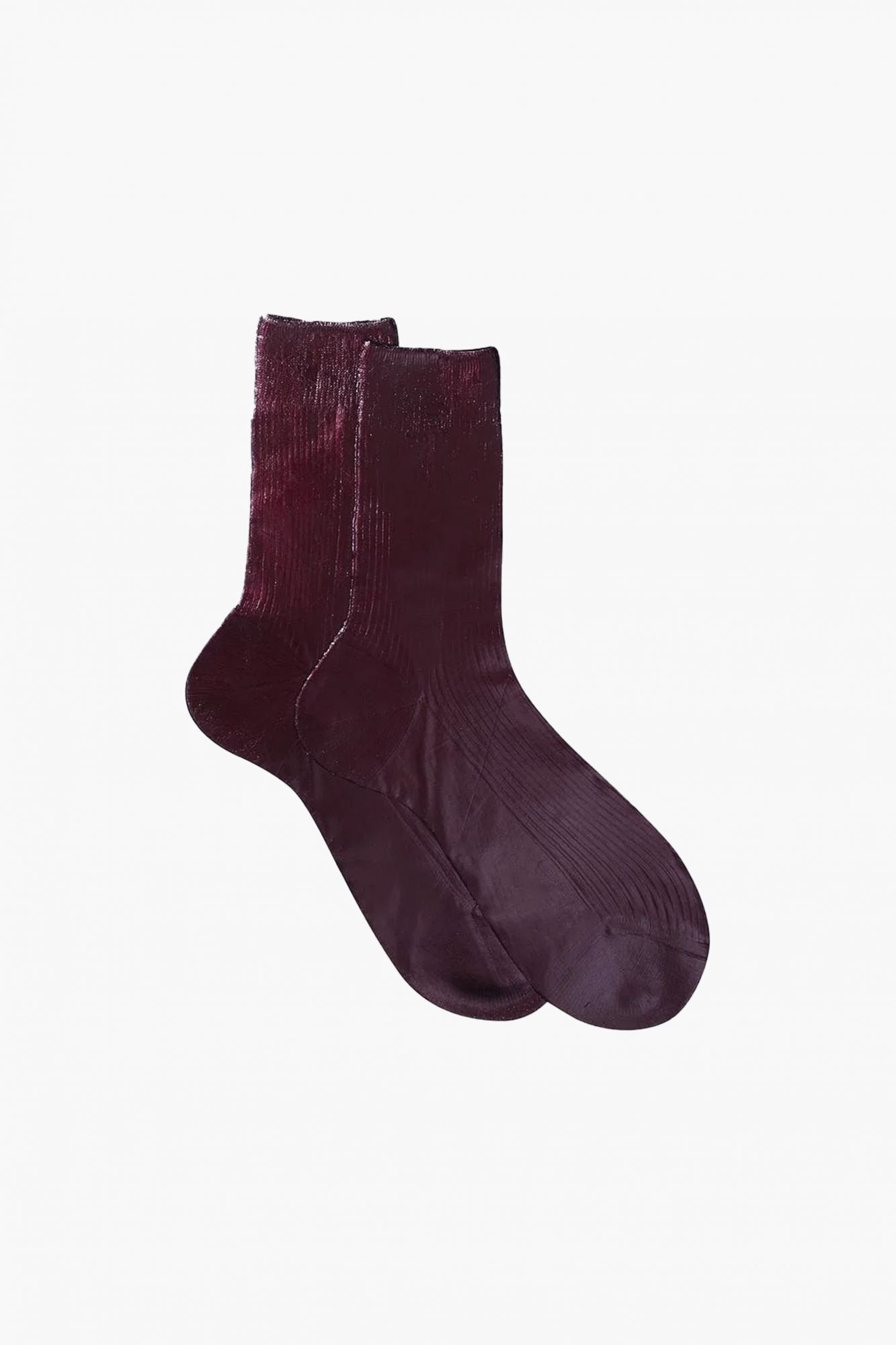 laura urbinati MARIA LA ROSA NOVELTY ONE RIBBED LAMINATED SOCKS BORDEAUX