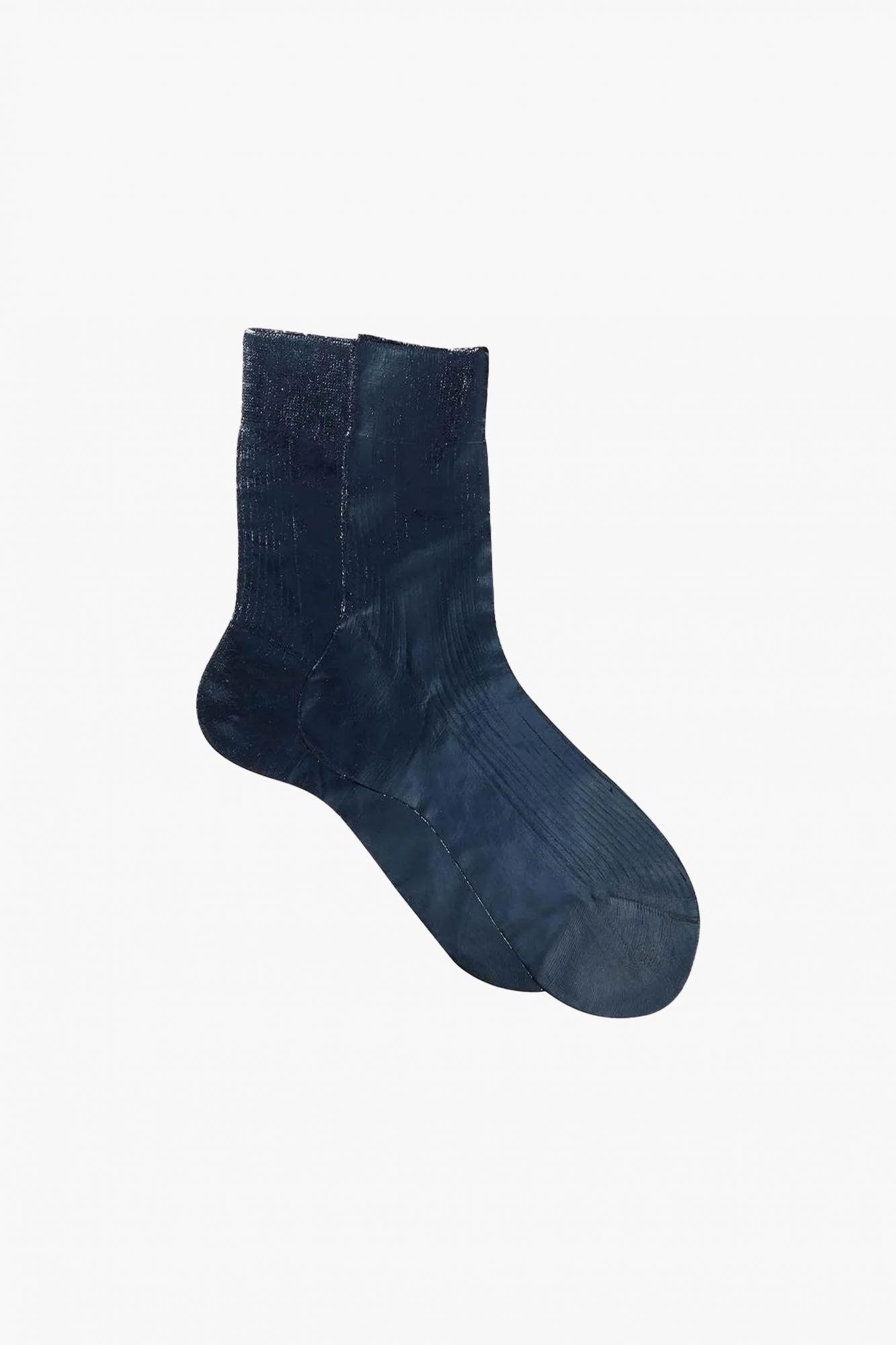 laura urbinati MARIA LA ROSA NOVELTY ONE RIBBED LAMINATED SOCKS NAVY