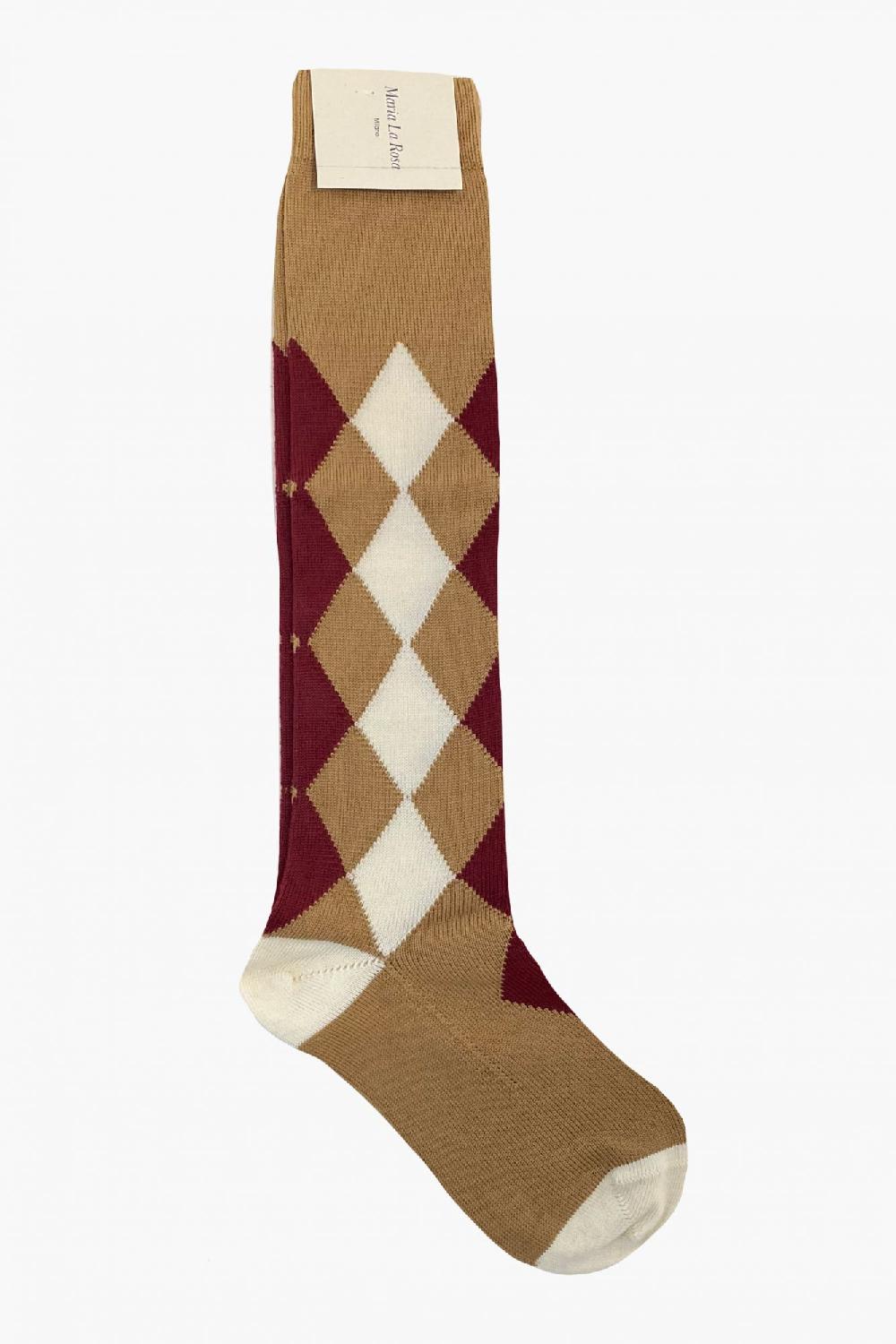 laura urbinati MARIA LA ROSA TROUSER ROMBI SOCKS CAMEL