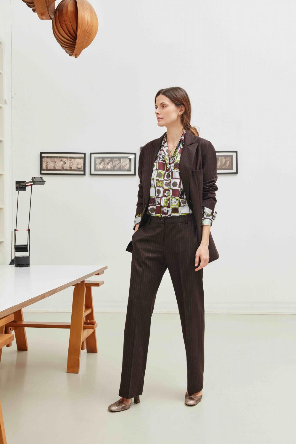 laura urbinati OVERSIZE OPEN COLLAR SHIRT FIORI MO PRINT - SILK TWILL