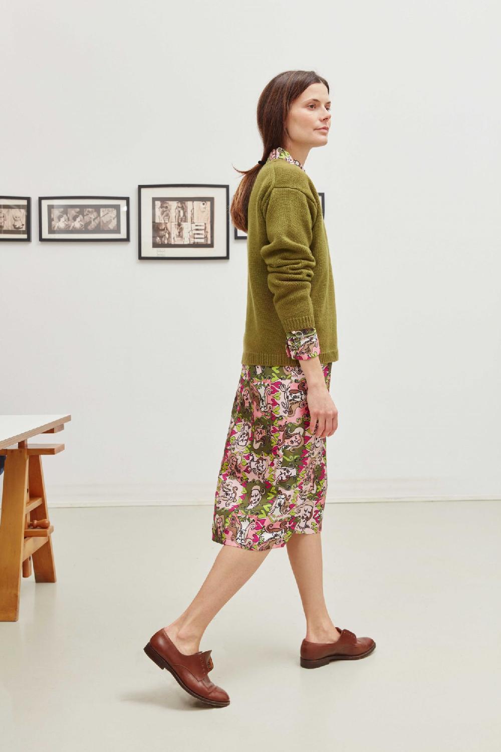 Laura Urbinati OVERSIZE SHIRT FACCE MO PRINT - SILK TWILL