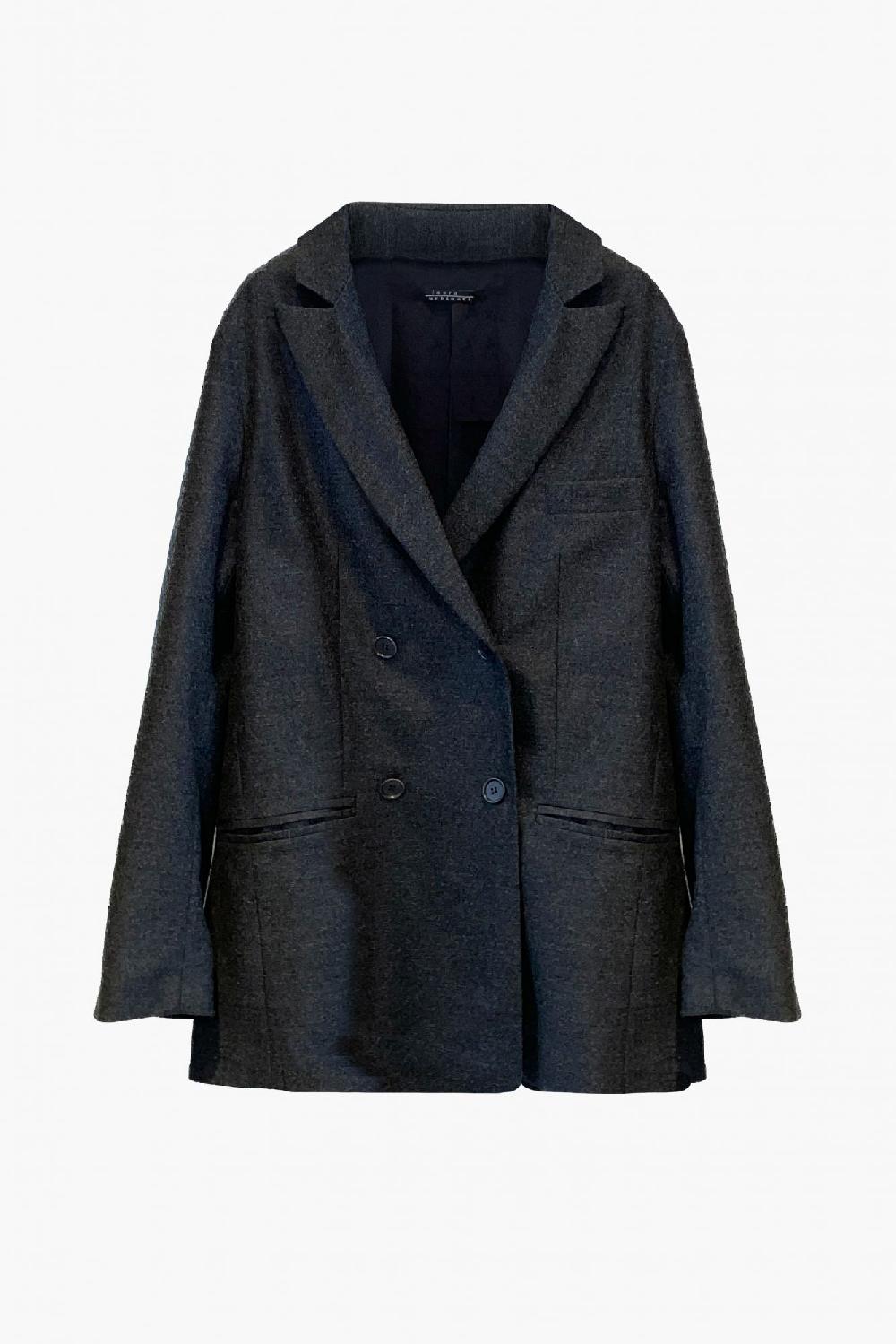 Laura Urbinati OVERSIZED DOUBLE BREASTED BLAZER STRETCH FLANNEL