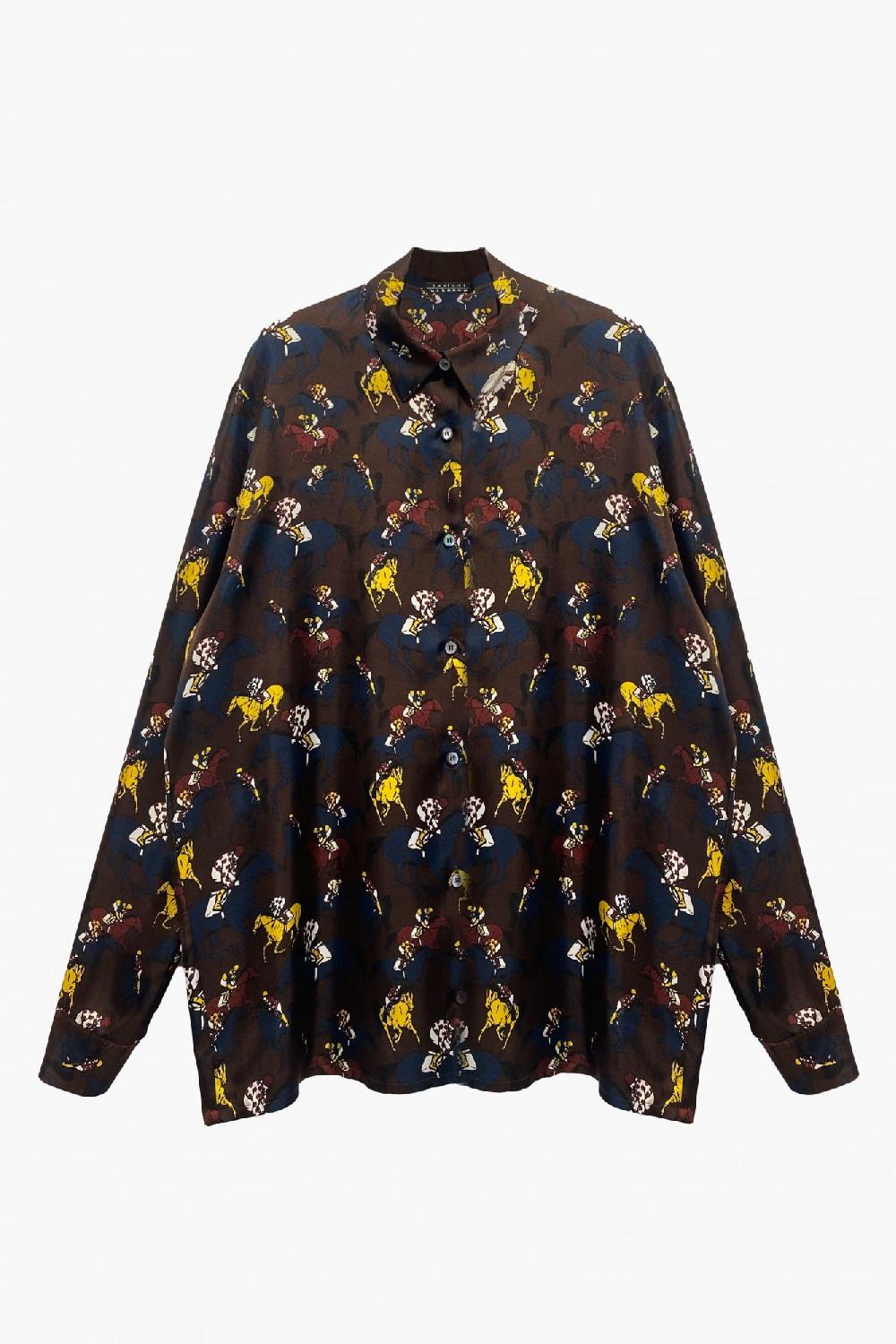 laura urbinati OVERSIZED SHIRT SILK TWILL CAVALLI PRINT