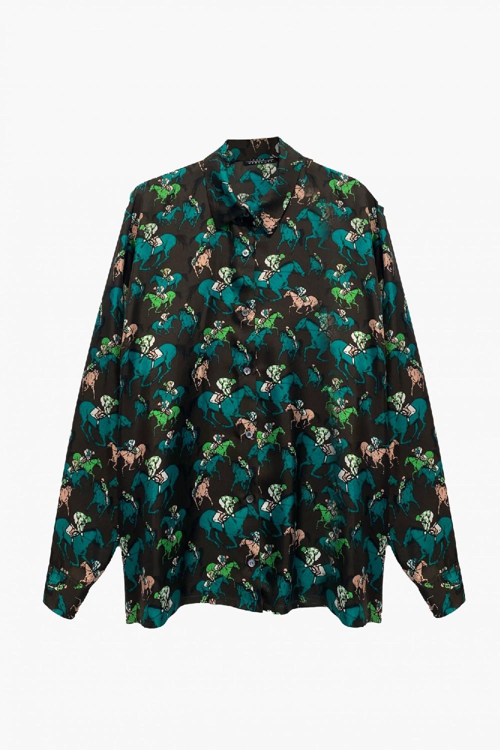 laura urbinati OVERSIZED SHIRT SILK TWILL CAVALLI PRINT