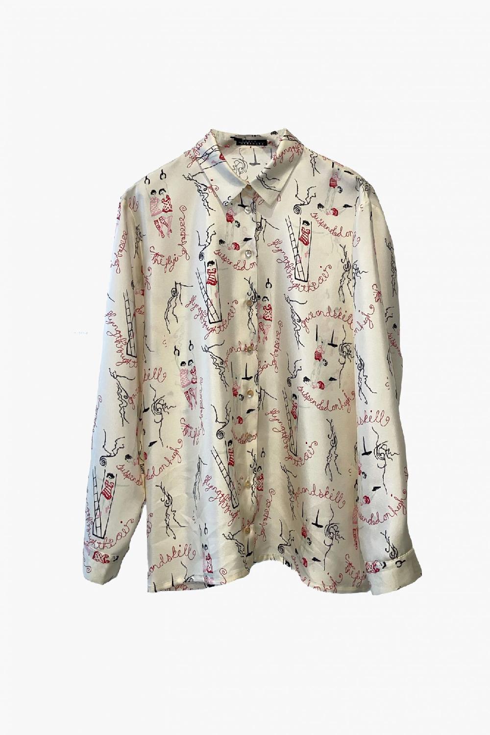 Laura Urbinati OVERSIZED SHIRT SILK TWILL CIRCUS PRINT