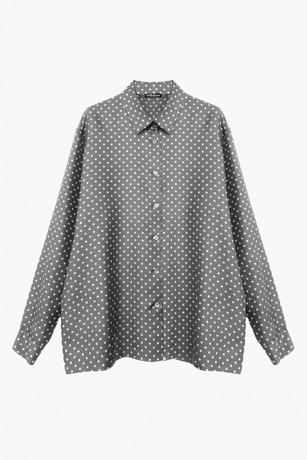 laura urbinati OVERSIZED SHIRT SILK TWILL POLKA DOTS PRINT