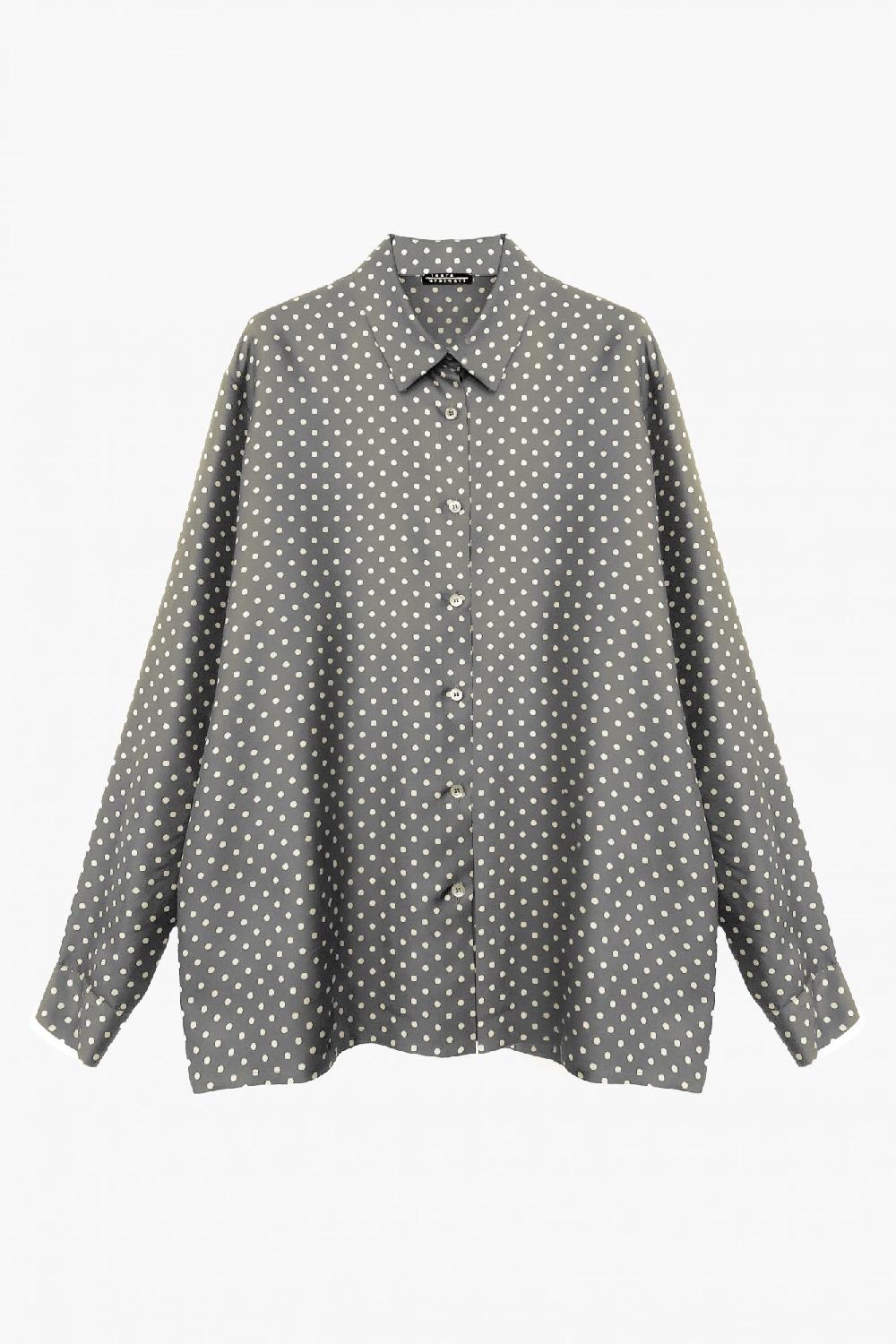 laura urbinati OVERSIZED SHIRT SILK TWILL POLKA DOTS PRINT