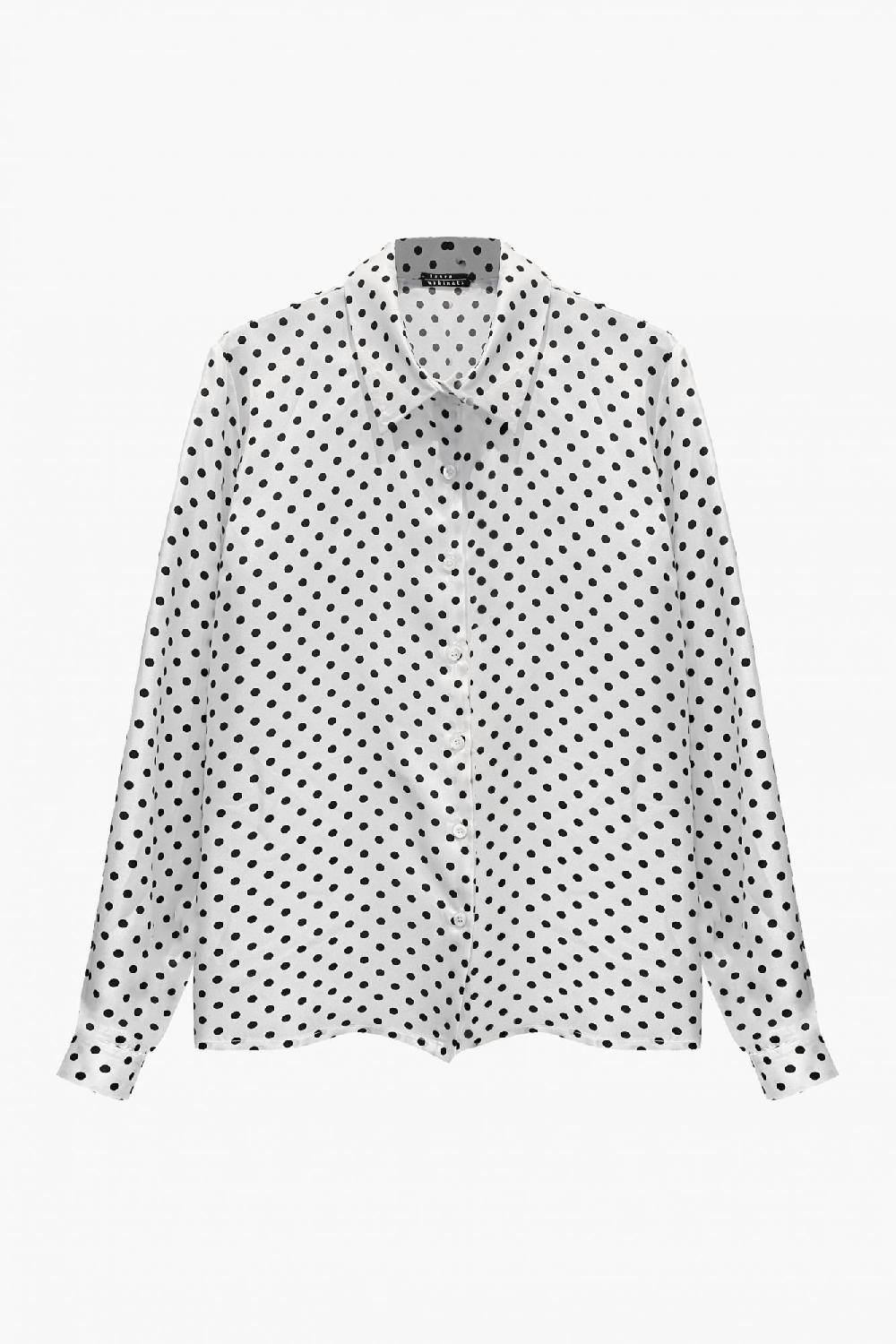 laura urbinati OVERSIZED SHIRT SILK TWILL POLKA DOTS PRINT