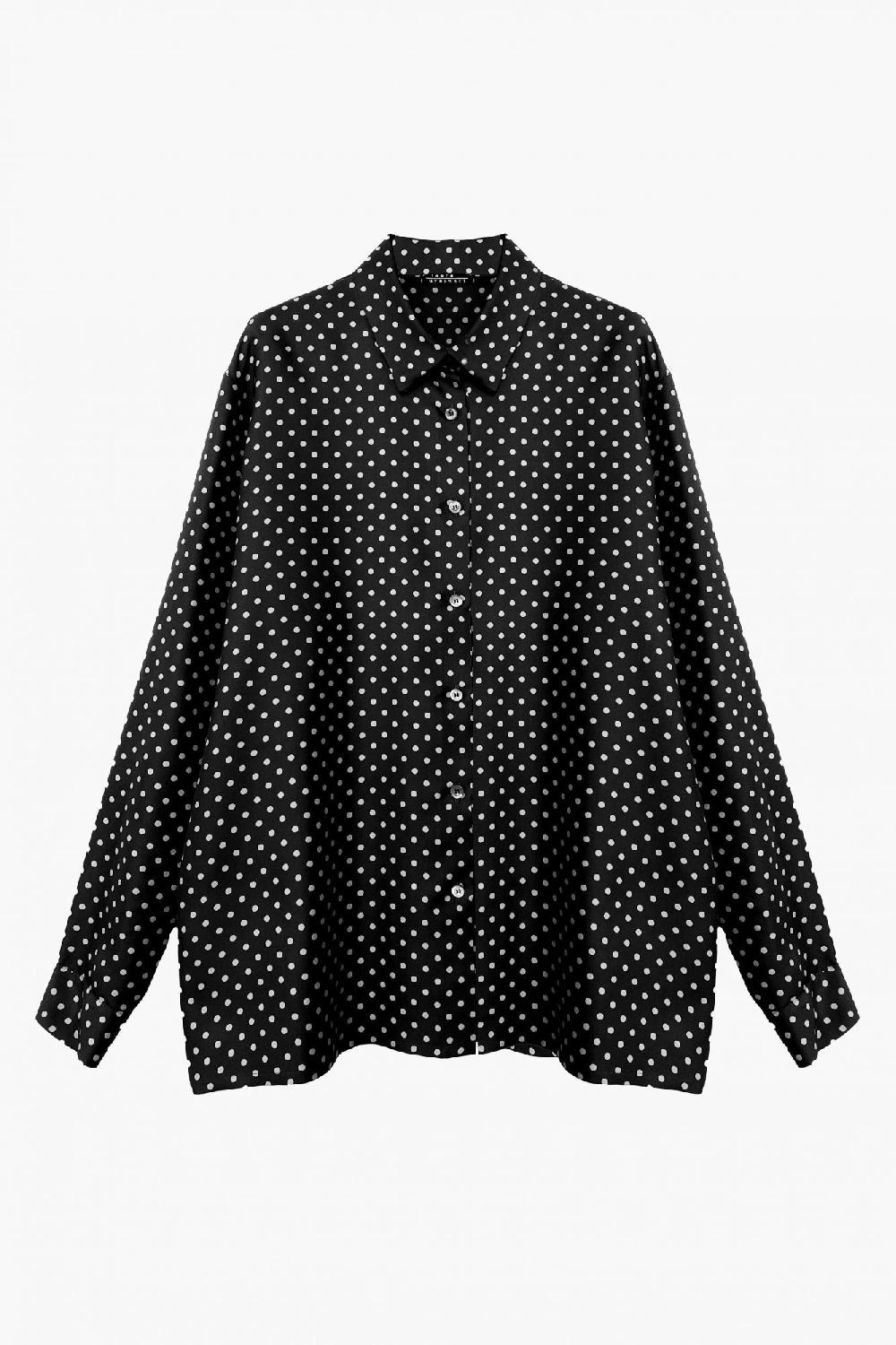 laura urbinati OVERSIZED SHIRT SILK TWILL POLKA DOTS PRINT