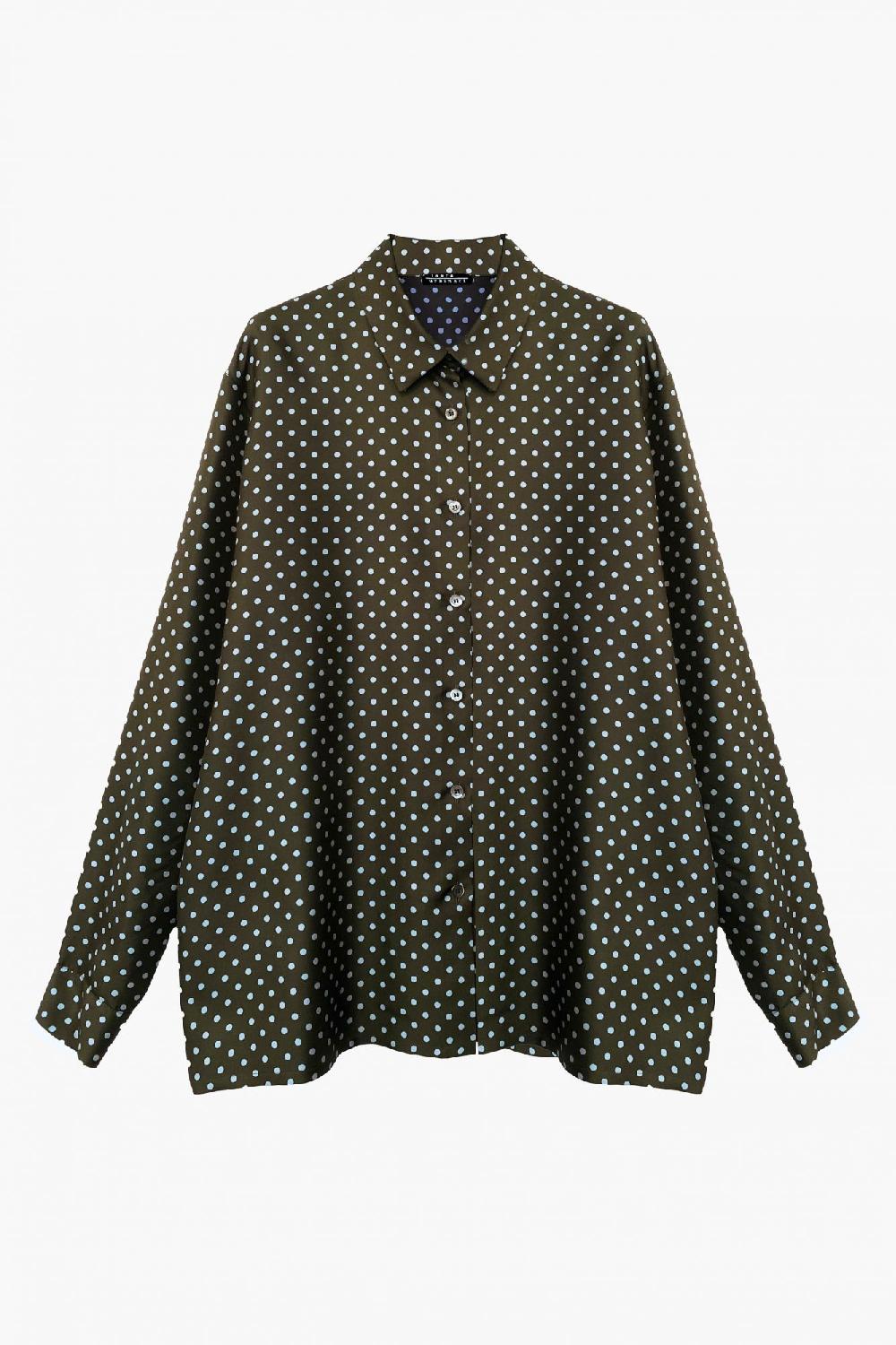 laura urbinati OVERSIZED SHIRT SILK TWILL POLKA DOTS PRINT
