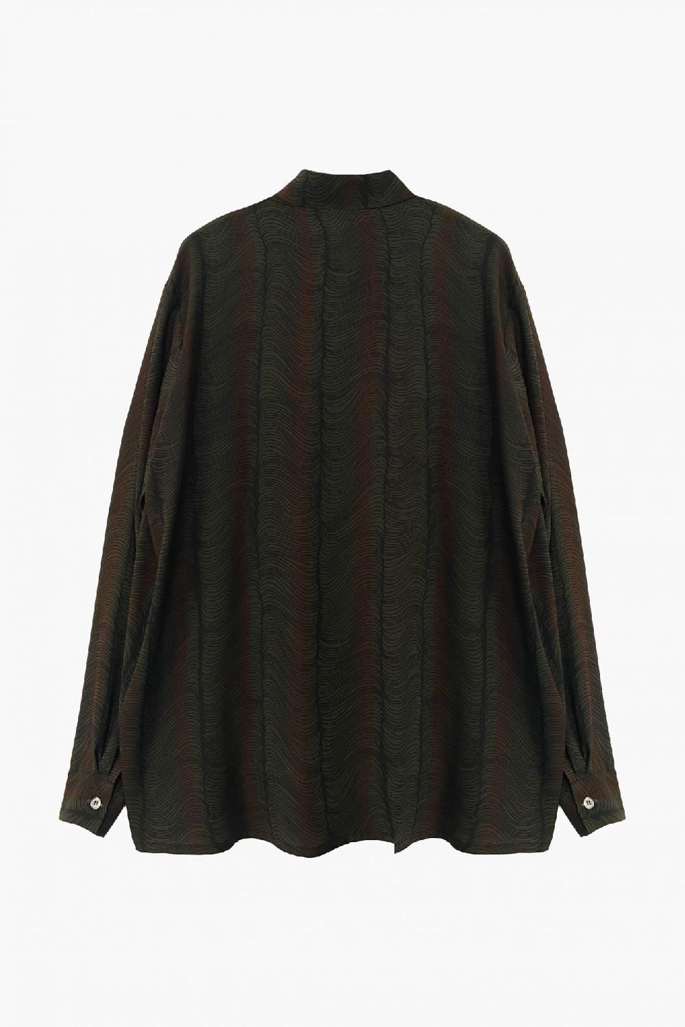Laura Urbinati OVERSIZED SHIRT STRETCH SILK GEORGETTE ONDE PRINT