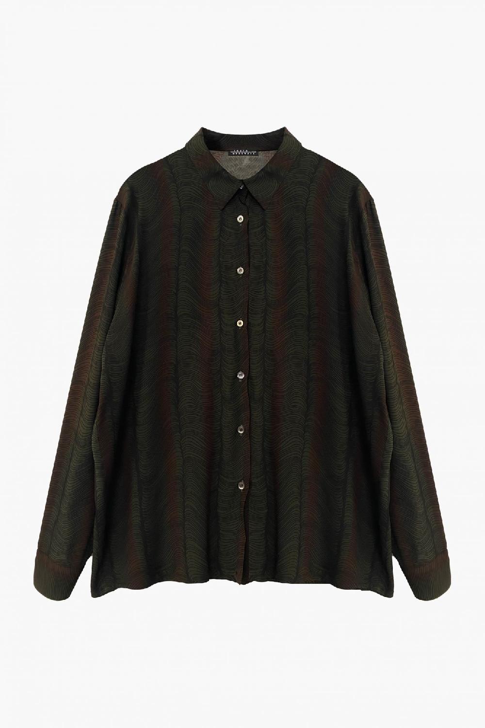 laura urbinati OVERSIZED SHIRT STRETCH SILK GEORGETTE ONDE PRINT