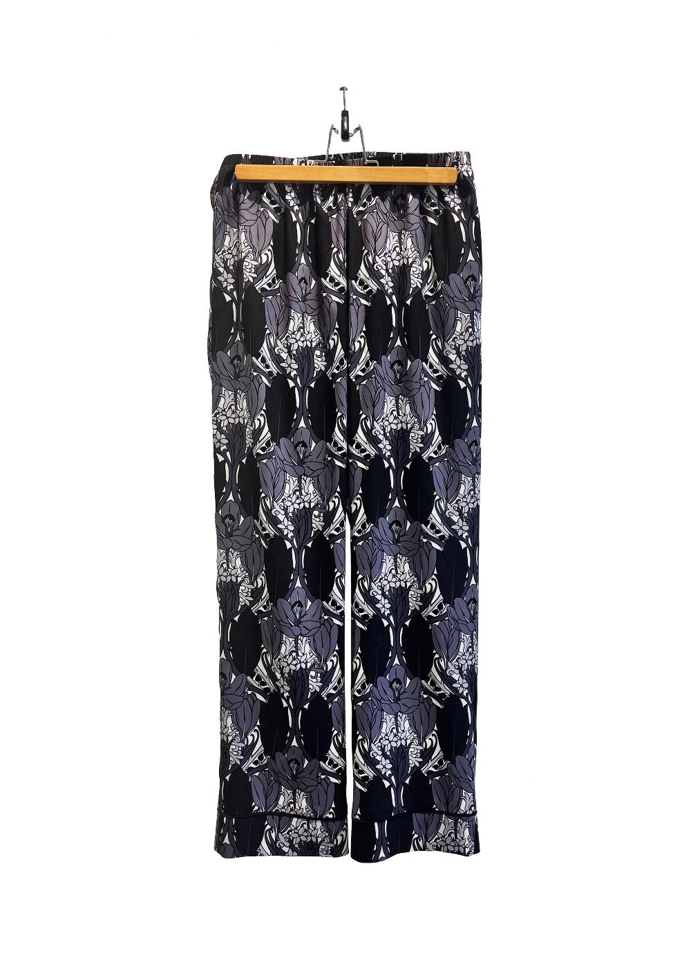 Laura Urbinati PAJAMA PANTS BOTANICO PRINT - STRETCH SATIN SILK
