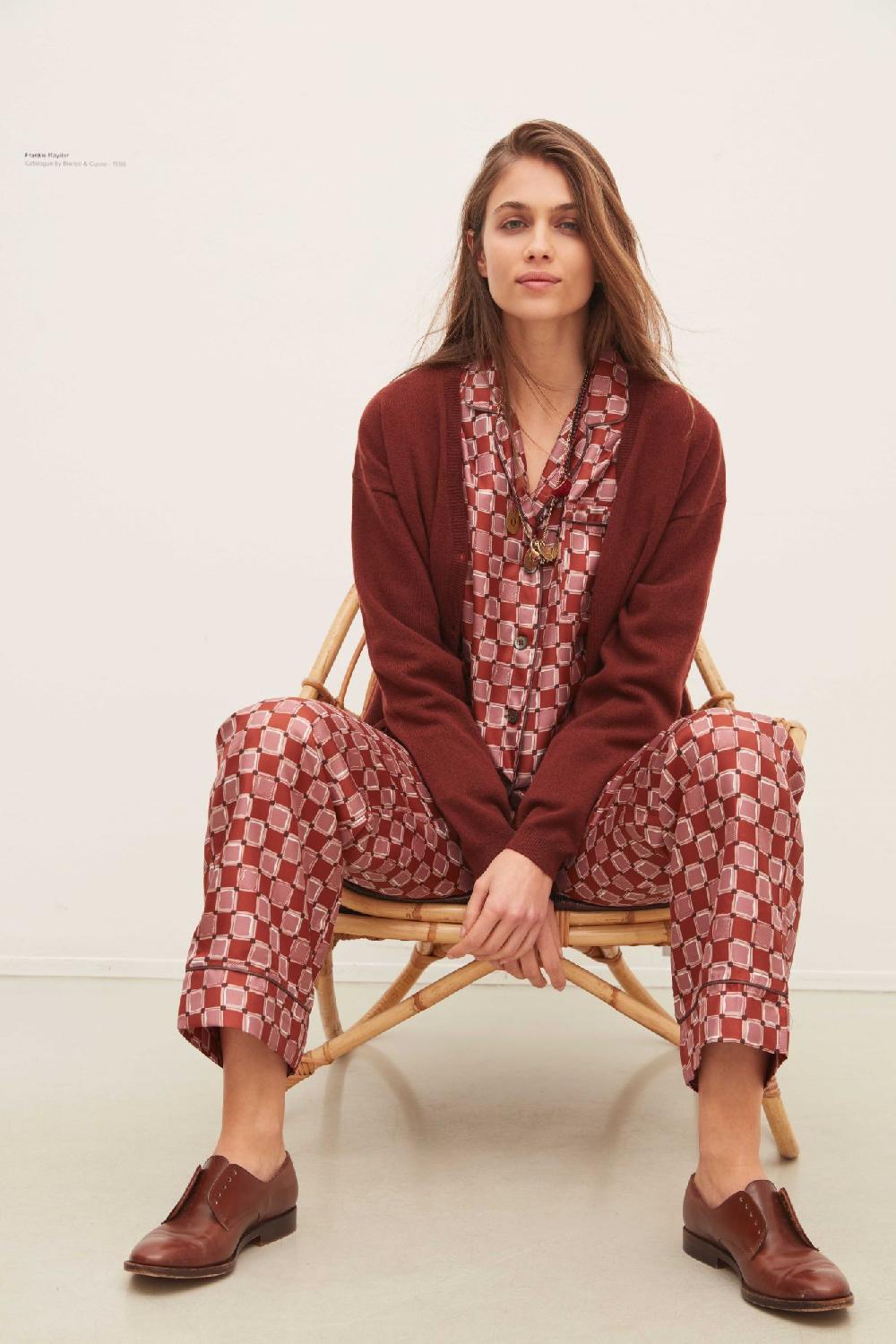 Laura Urbinati PAJAMA PANTS SILK TWILL DAMIER PRINT