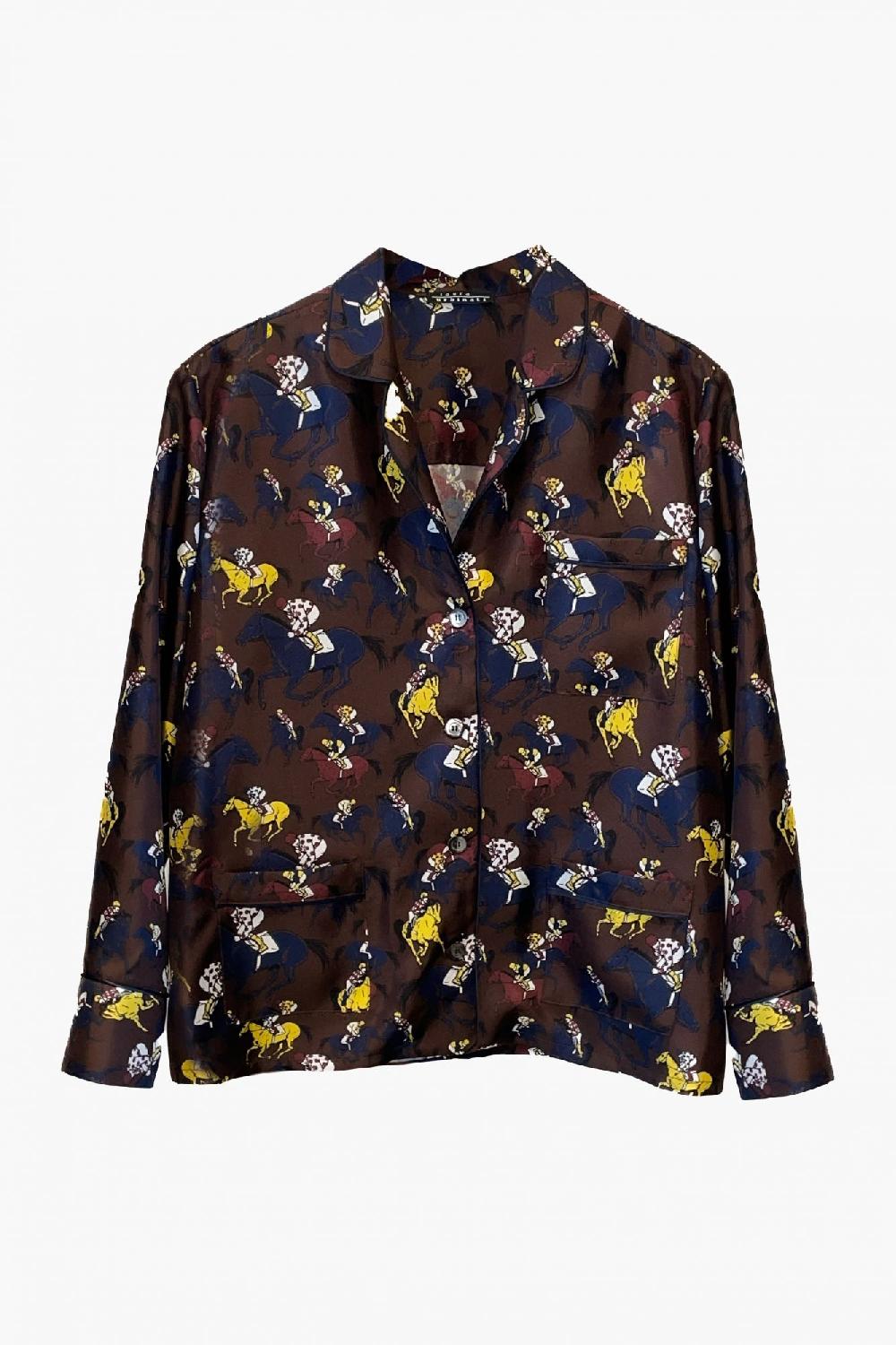 laura urbinati PAJAMA SHIRT SILK TWILL CAVALLI PRINT