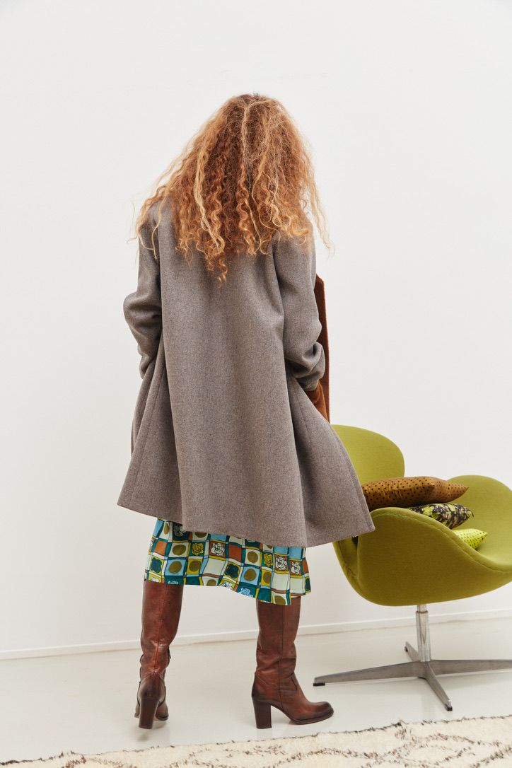 Laura Urbinati SHIRT DRESS ELASTIC SKIRT FIORI MO PRINT - SILK TWILL