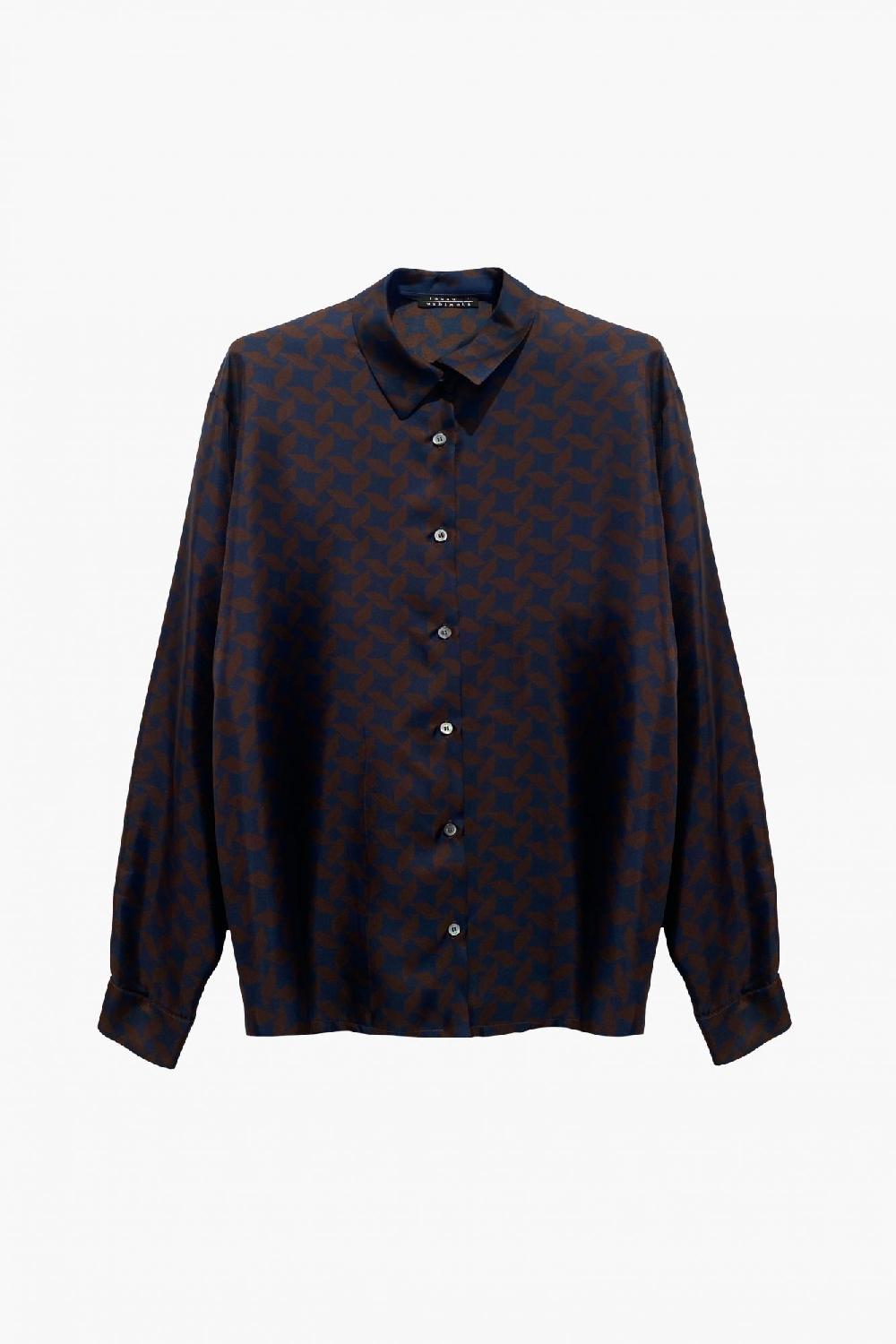 laura urbinati SHIRT SILK TWILL TRAPEZIOIDALE PRINT
