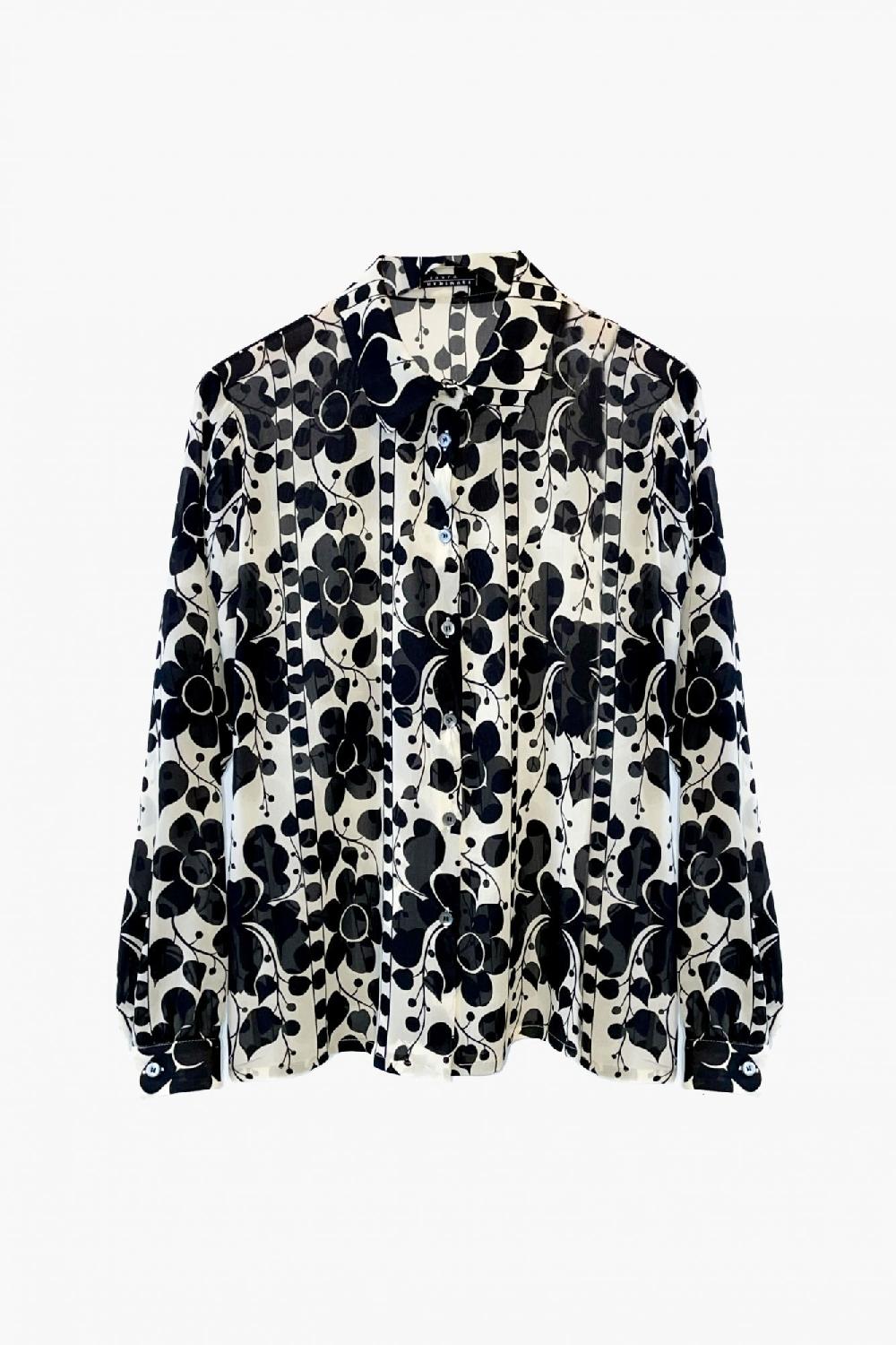 laura urbinati SHIRT STRETCH GEORGETTE MATTONELLA PRINT