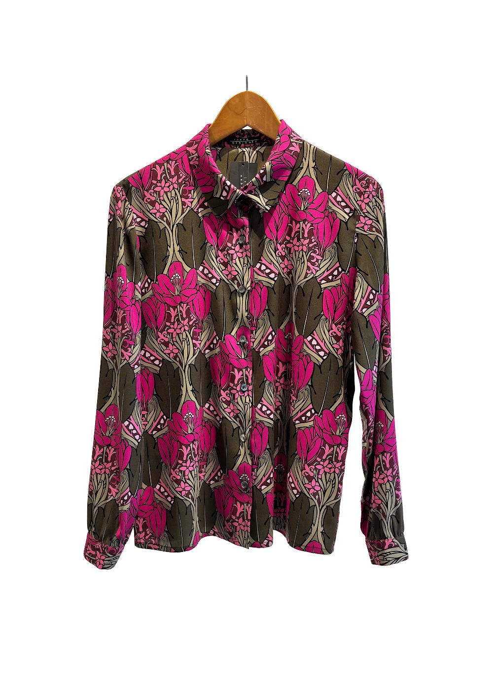Laura Urbinati SHIRT STRETCH SATIN SILK BOTANICO PRINT