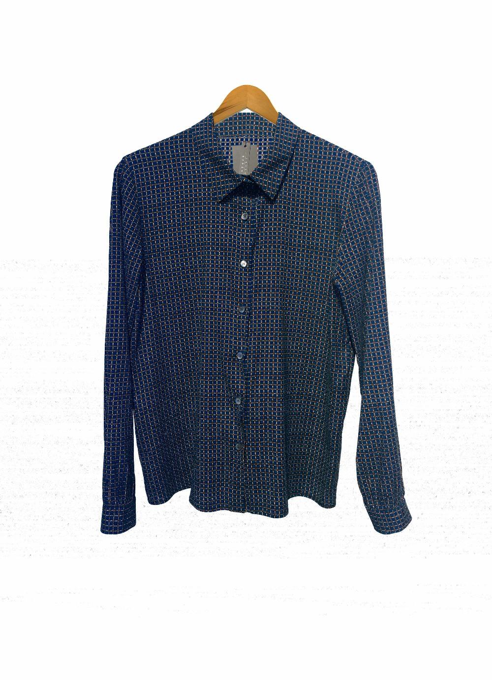 laura urbinati SHIRT STRETCH SATIN SILK GEOMETRICO PRINT