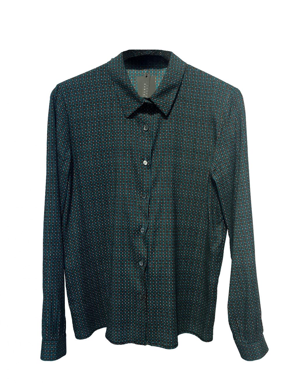 laura urbinati SHIRT STRETCH SATIN SILK GEOMETRICO PRINT