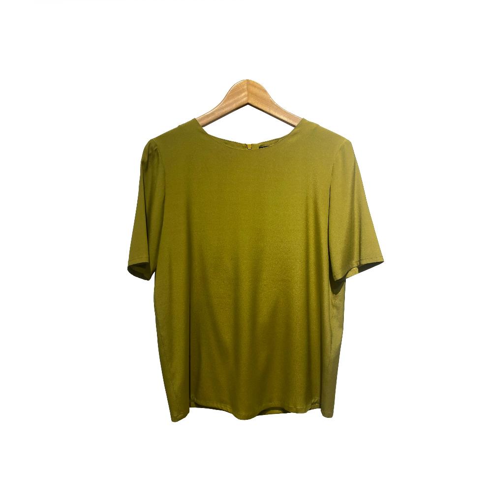 laura urbinati SHORT SLEEVES TOP STRETCH SATIN SILK