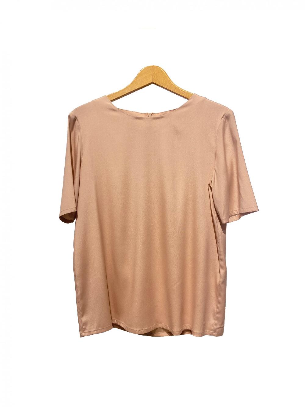 laura urbinati SHORT SLEEVES TOP STRETCH SATIN SILK