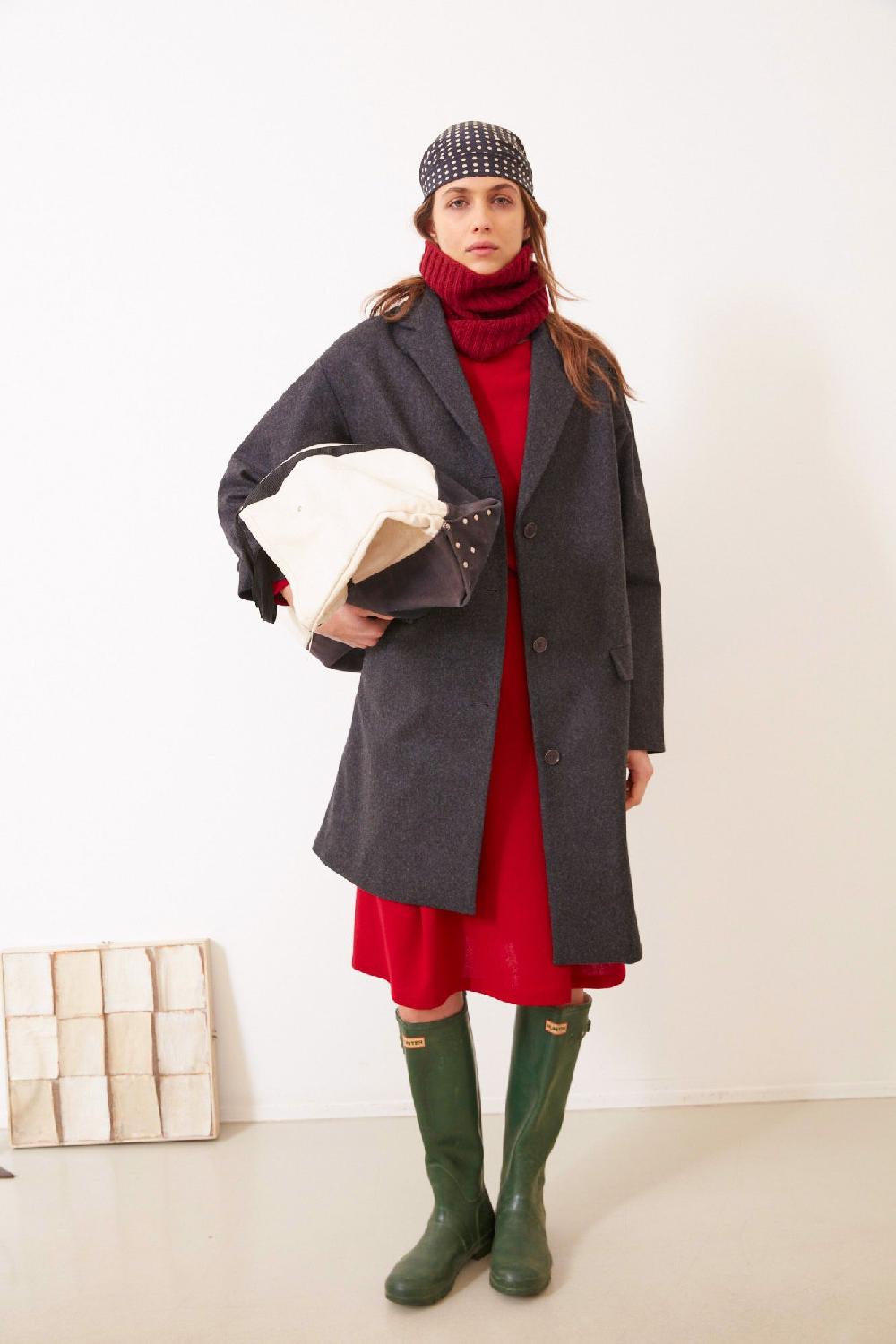 Laura Urbinati SINGLE BREASTED COCOON COAT PANNO WOOL CASHMERE