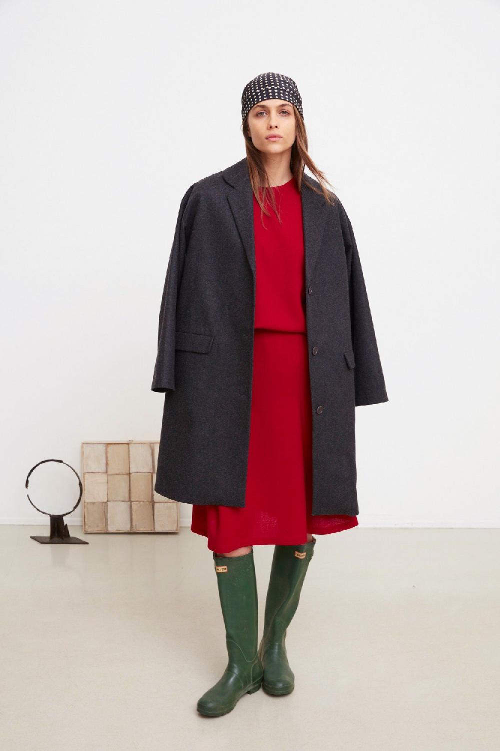 laura urbinati SINGLE BREASTED COCOON COAT PANNO WOOL CASHMERE