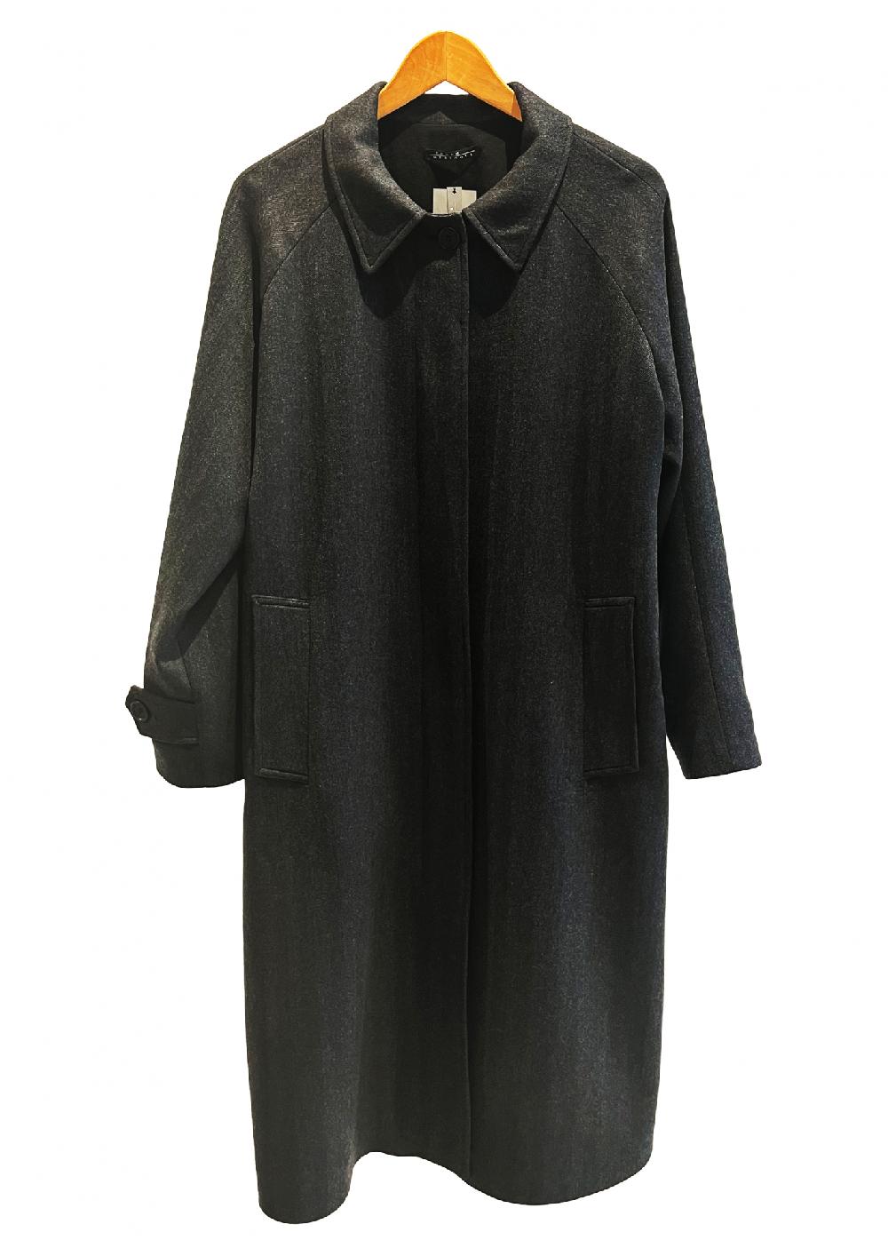 laura urbinati SINGLE BREASTED TRENCH COAT WOOL CASHMERE CHEVRON