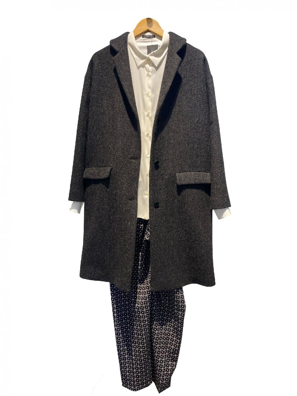 Laura Urbinati STRAIGHT PANTS PIEDPOULE PRINT STRETCH WOOL