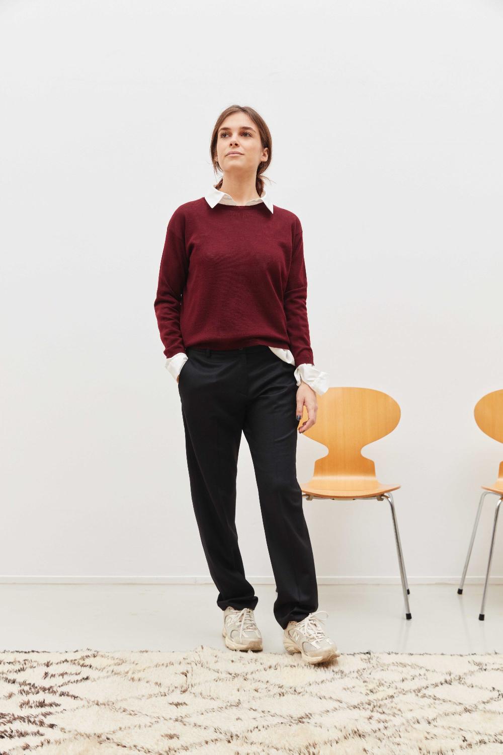 Laura Urbinati STRAIGHT PANTS WOOL CASHMERE STRETCH FLANNEL